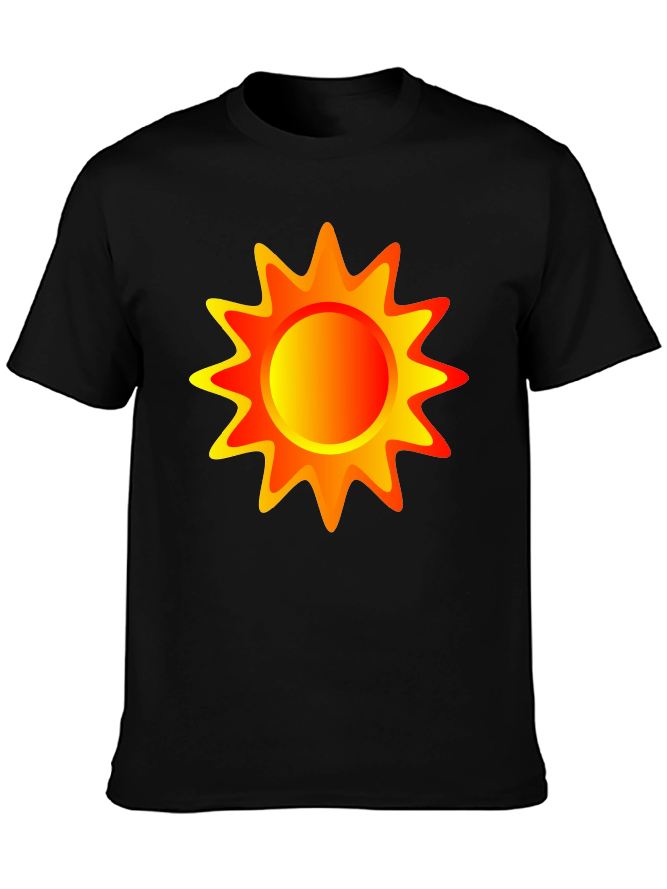 Black Vibrant Sun Graphic Black T-Shirt view 3