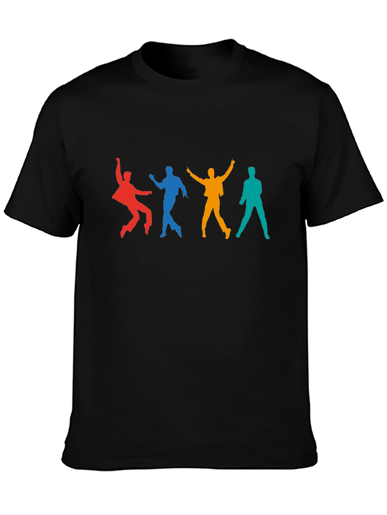 Black Retro Dance Silhouette Graphic Tee - Black view 3