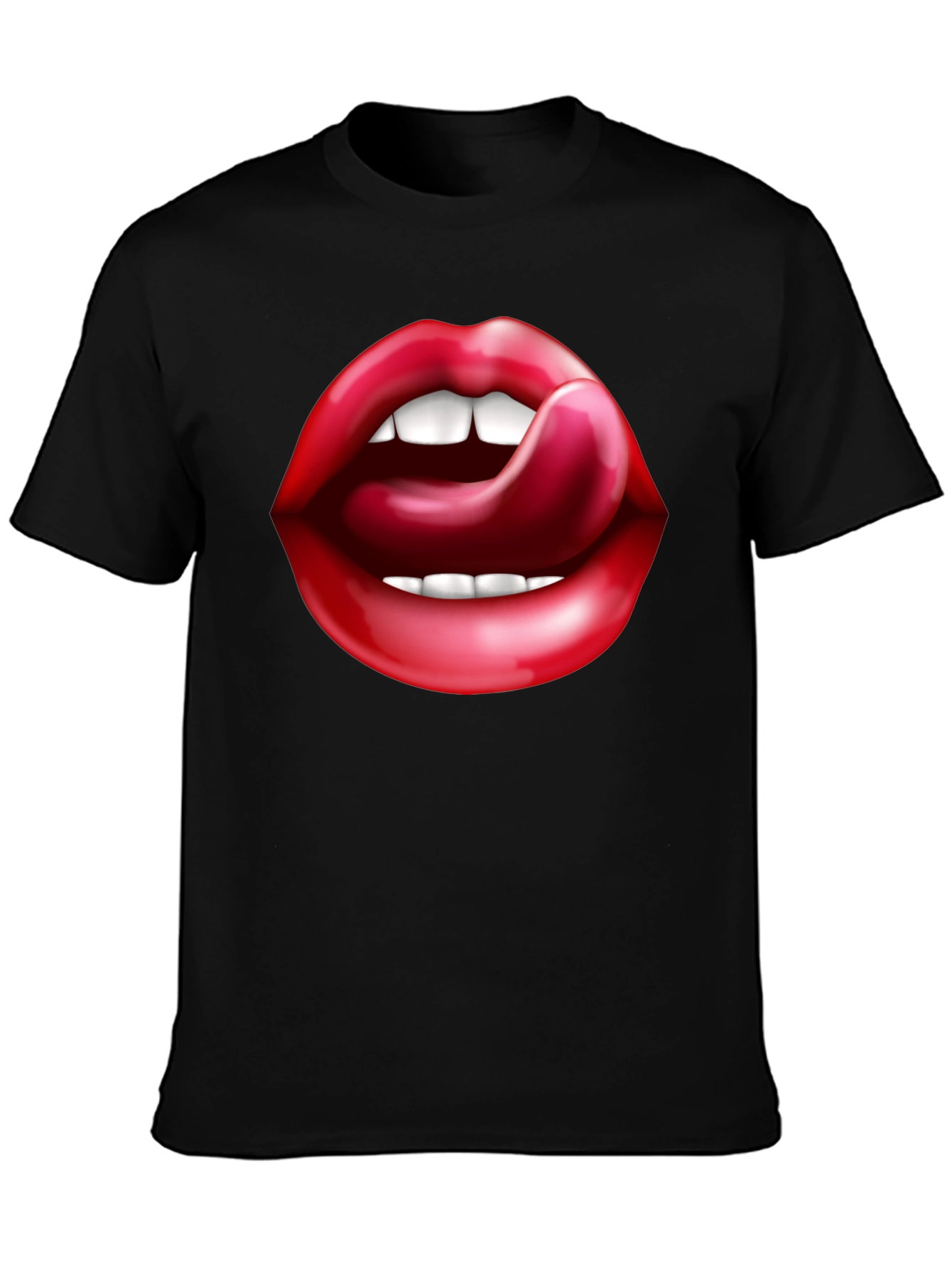 Black Lips Tongue Graphic Tee - Black view 3