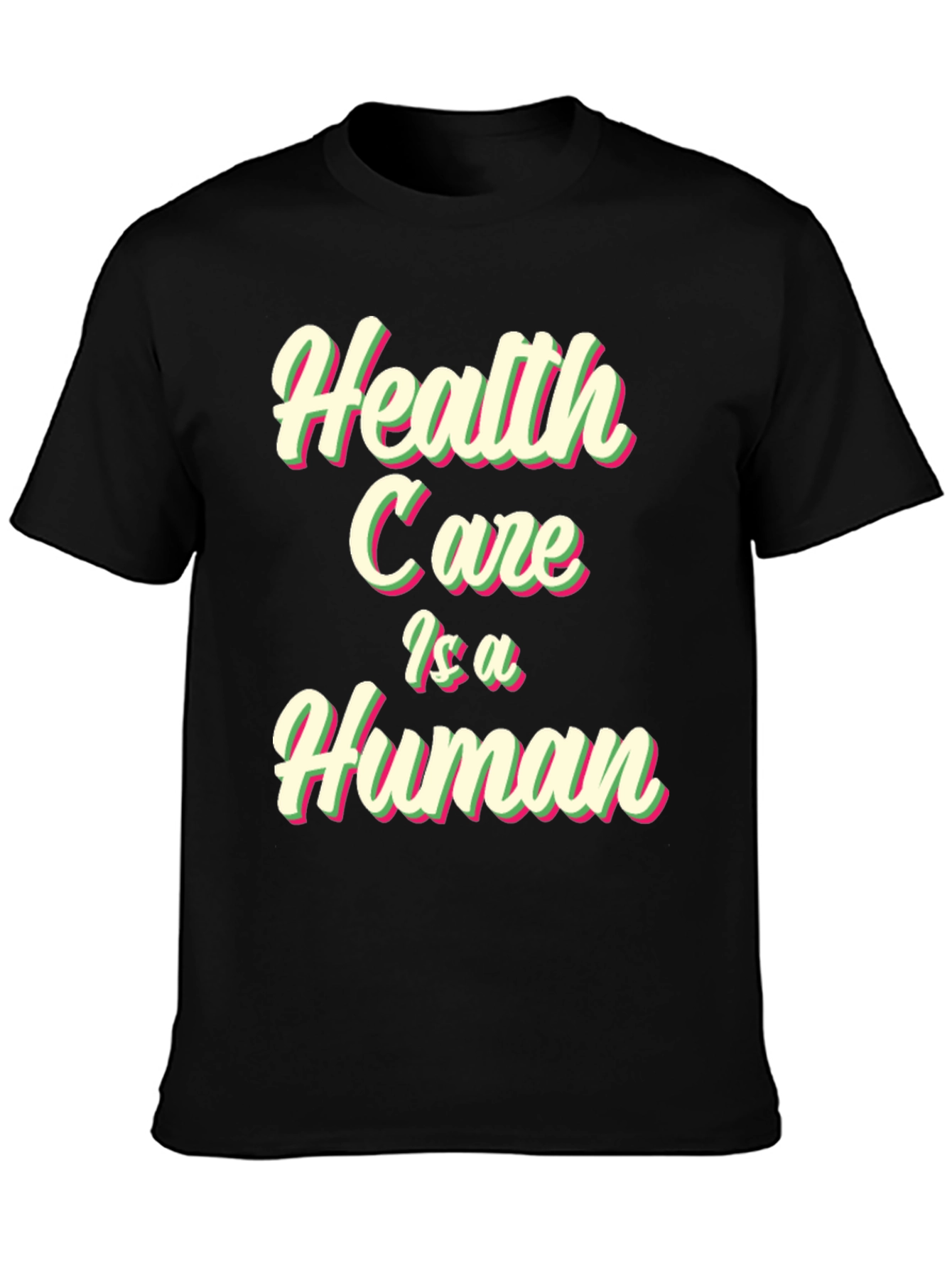 Black Health Care is a Human Right Black Tee view 3