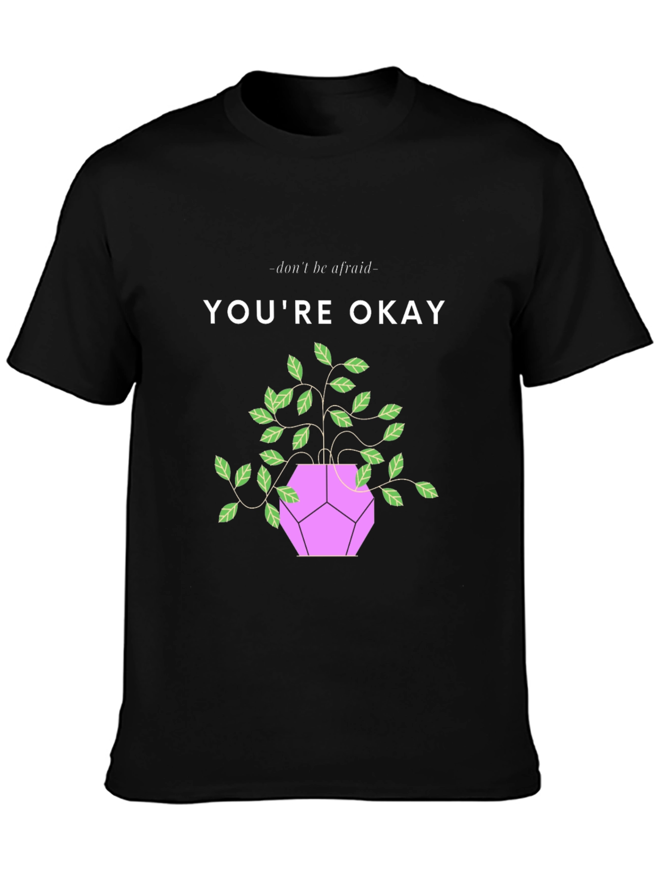 Black You're Okay Plant Graphic Tee - Comfort & Style view 3