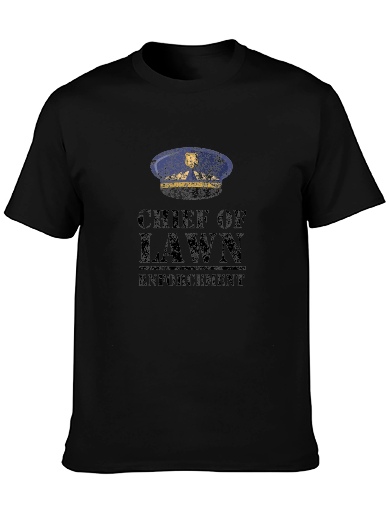 Black Chief of Lawn Enforcement T-Shirt - Black view 3