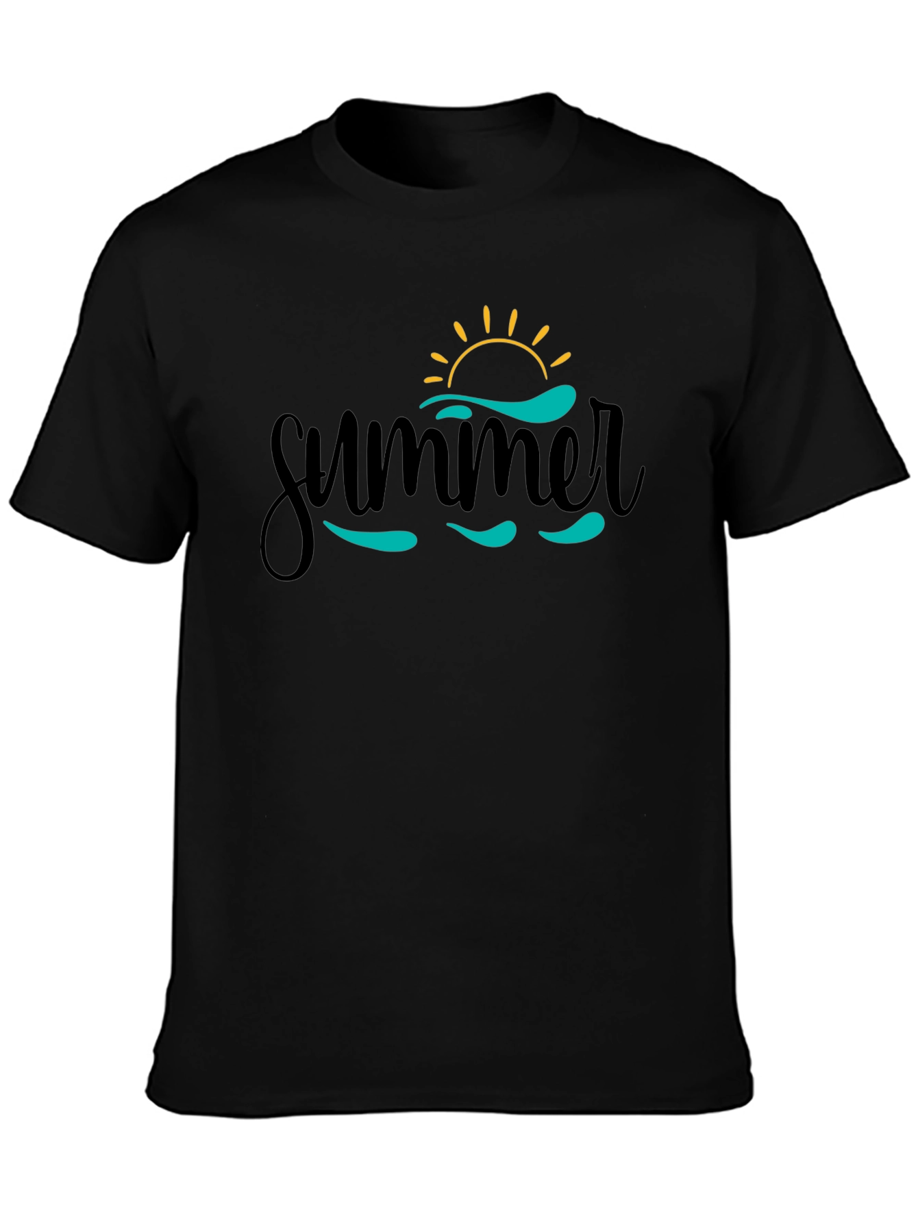 Summer Vibes Graphic Tee - Black Cotton T-Shirt - 3