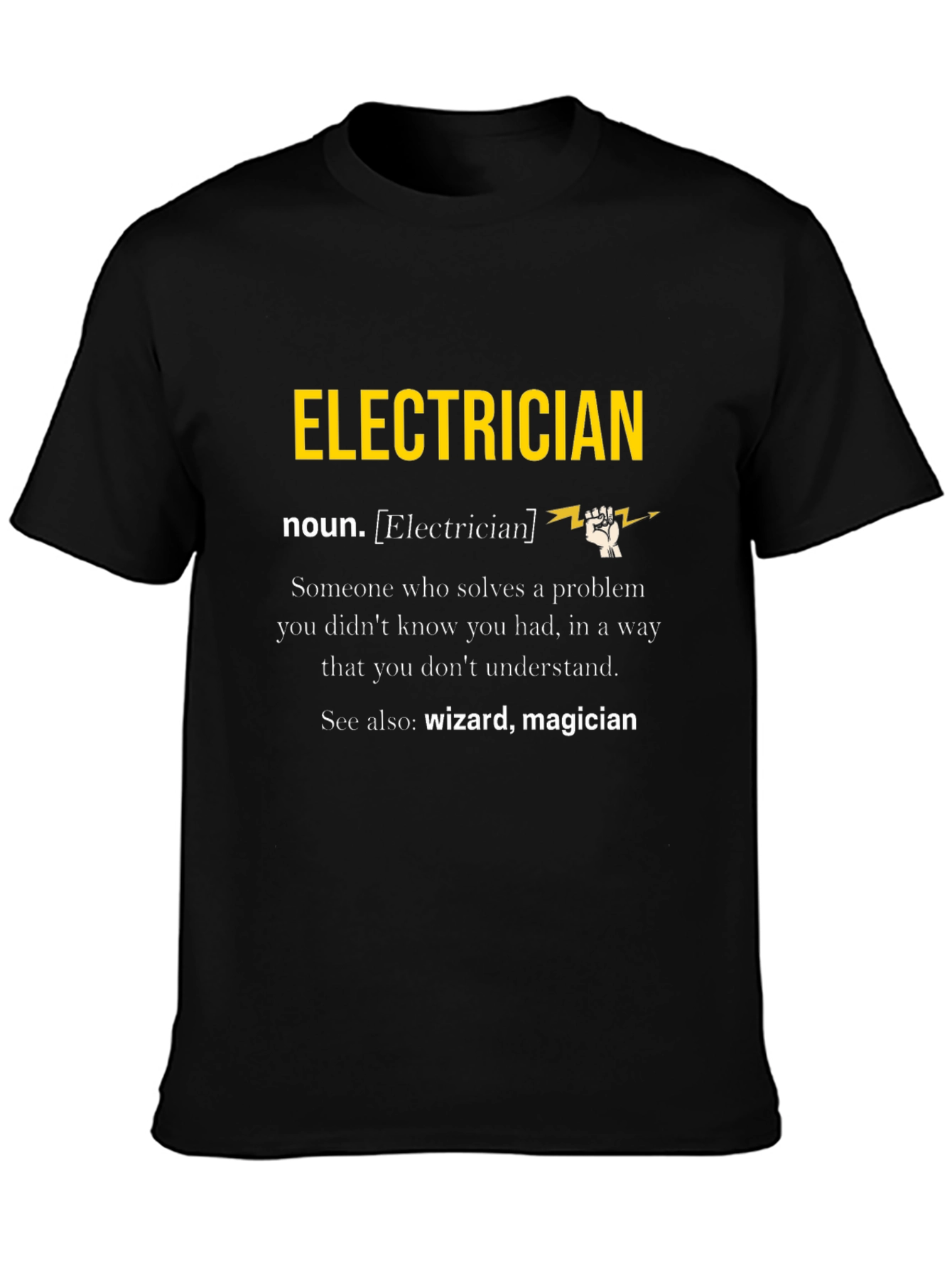 Black Electrician Definition T-Shirt view 3