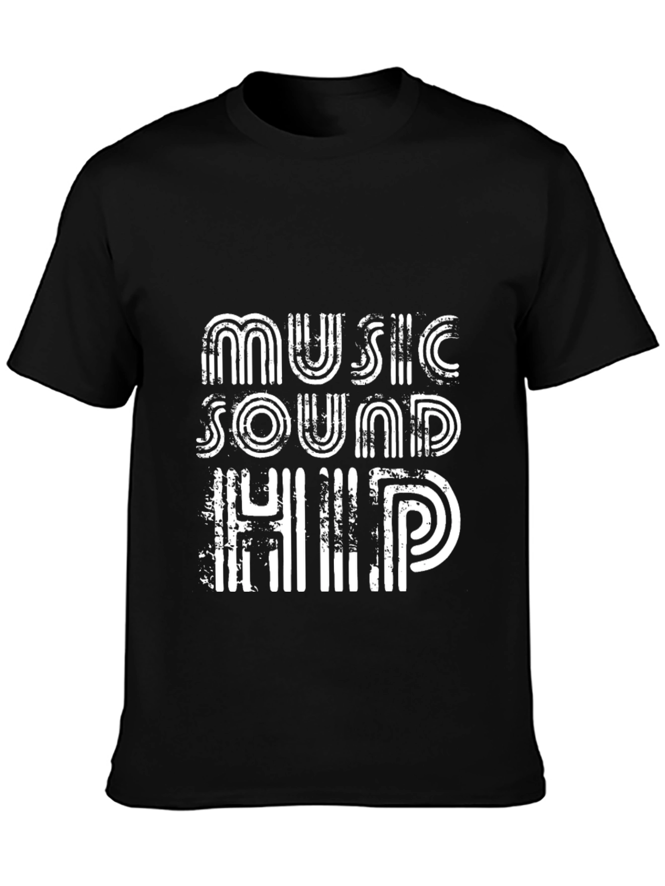 Black Music Sound Hip Tee - Retro Style Black T-Shirt view 3