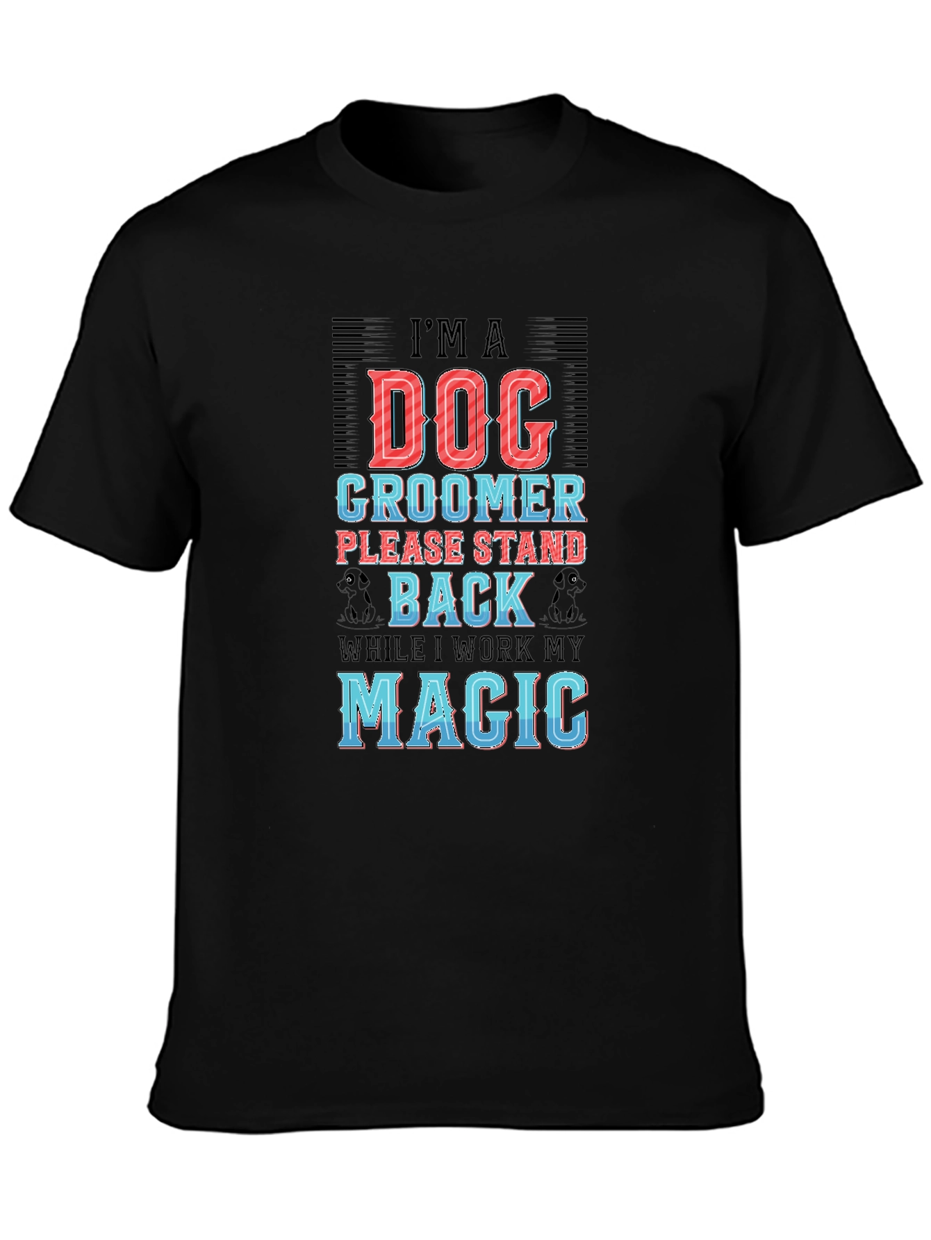Black Dog Groomer Novelty Graphic Tee view 3
