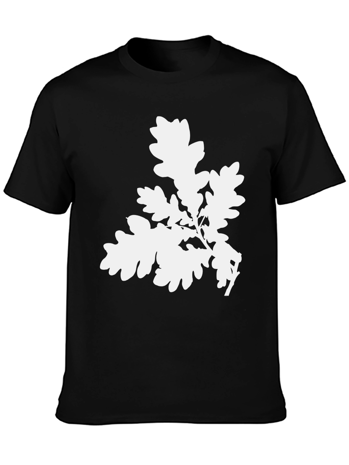 Black Oak Leaf Graphic Tee - Black Cotton Comfort view 3