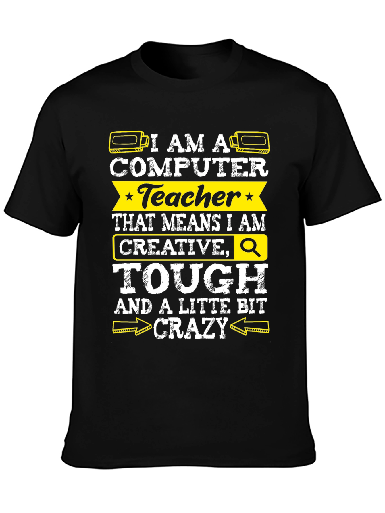 Black I am a Computer Teacher Graphic Tee view 3