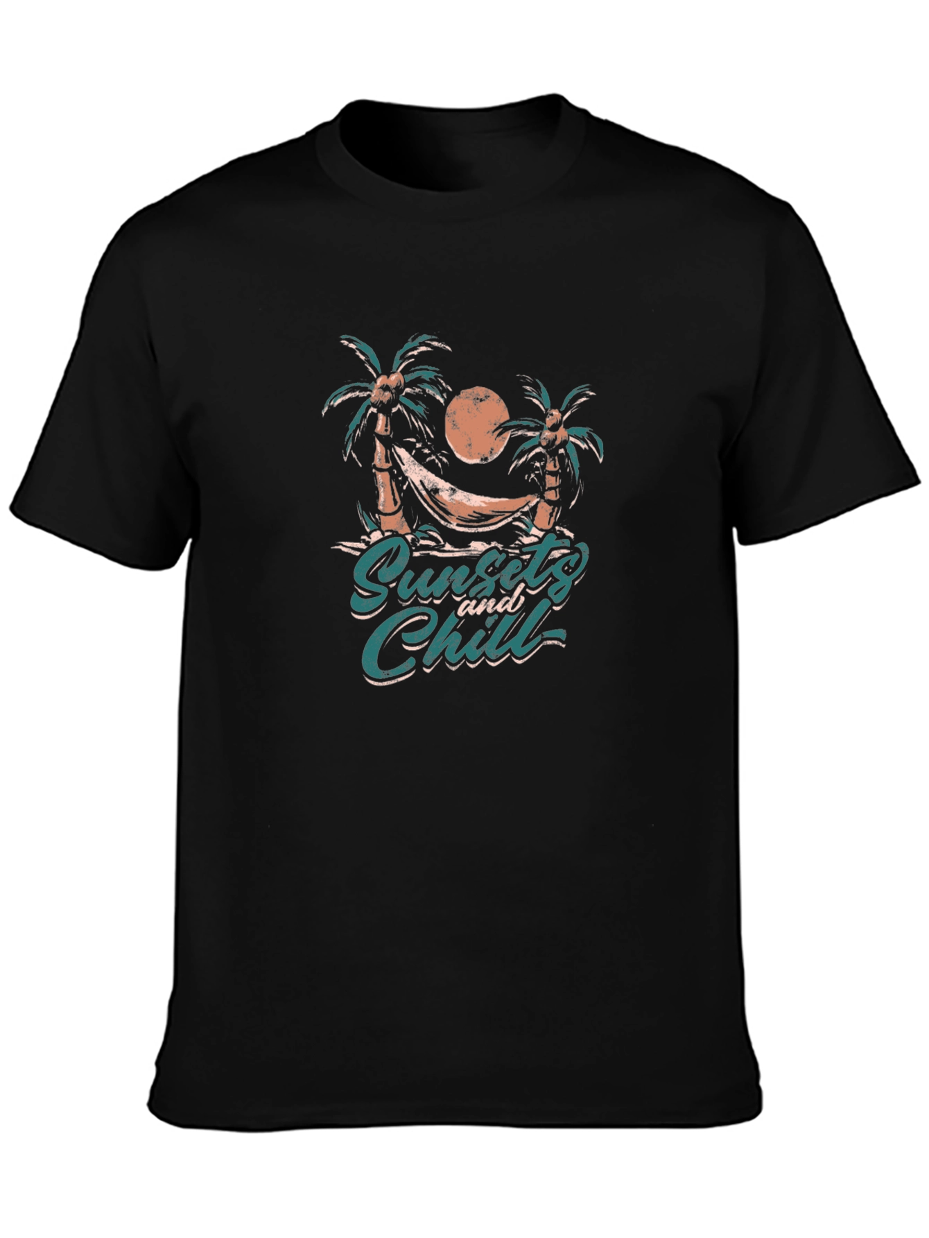 Black Sunset & Chill Graphic Tee - Beach Vibes view 3