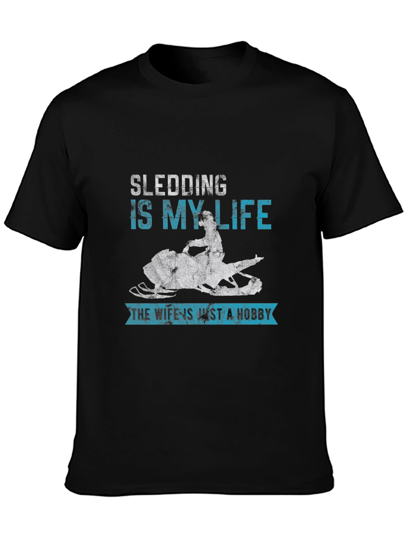 Black Sledding Is My Life T-Shirt - Hobbyist Apparel view 3