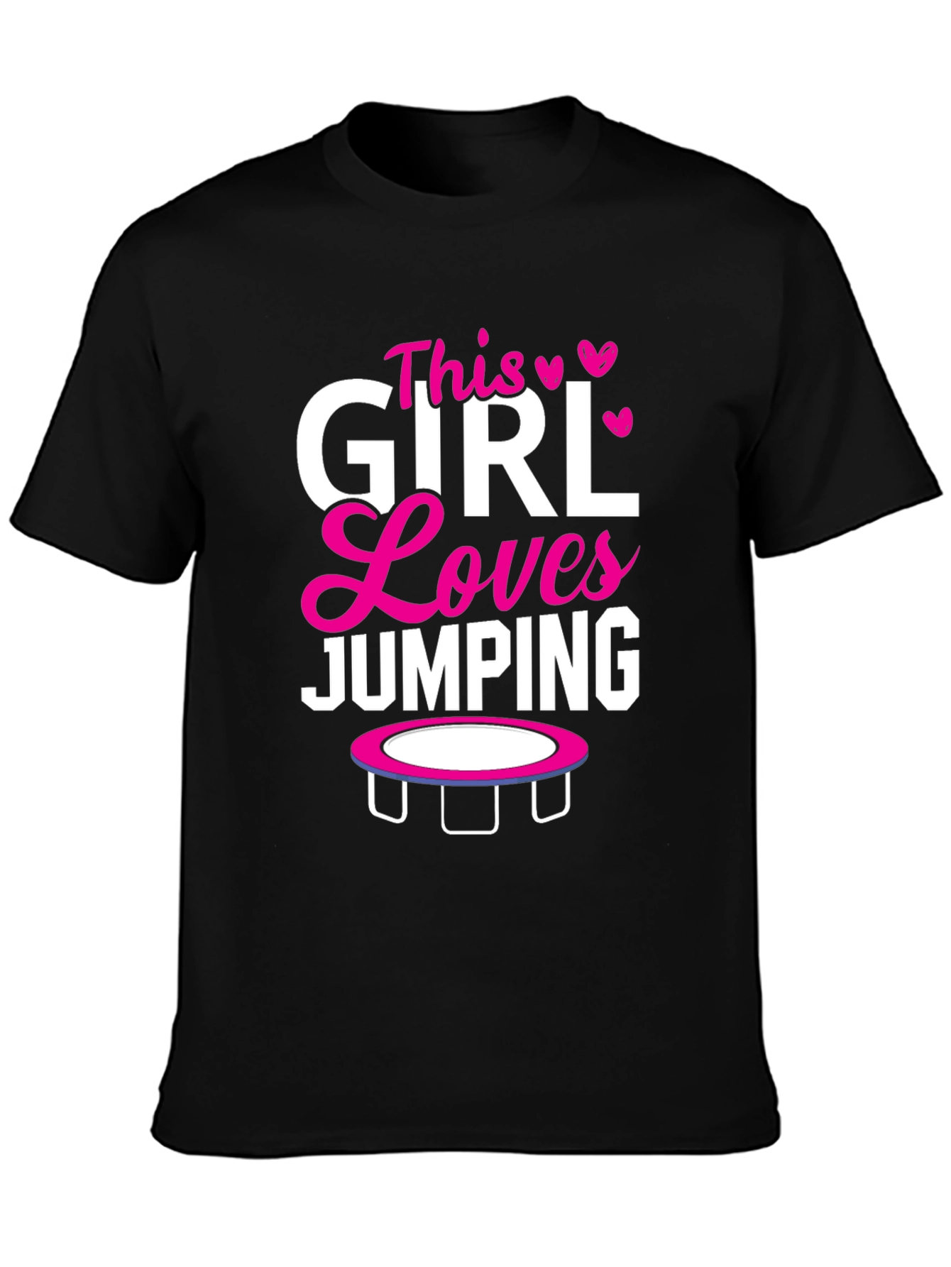 Black This Girl Loves Jumping T-Shirt view 3