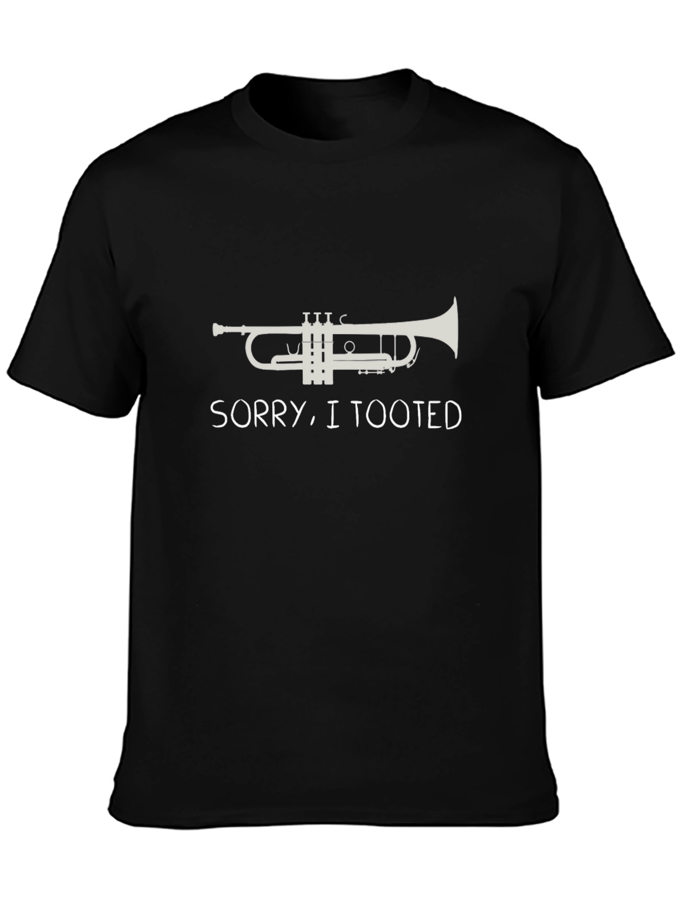 Black Sorry, I Tooted Trumpet T-Shirt view 3