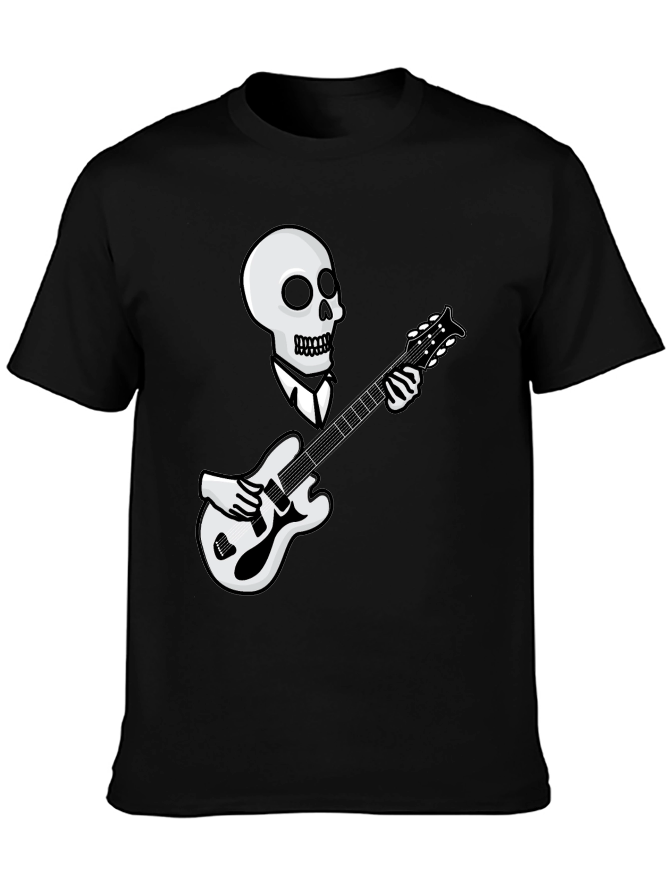 Skull Guitarist Graphic Tee - Black - 3