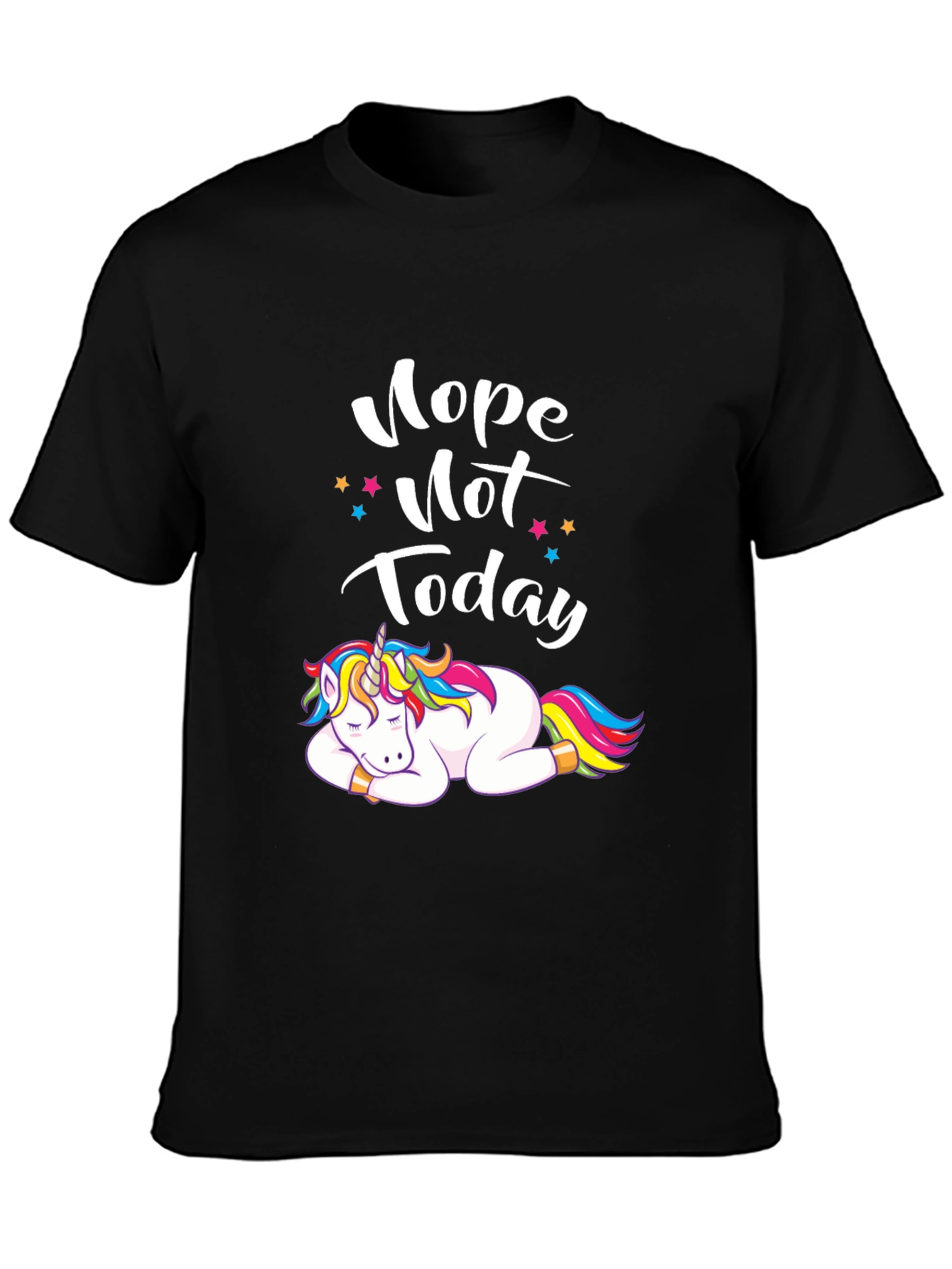 Black Nope Not Today Unicorn Graphic Tee view 3
