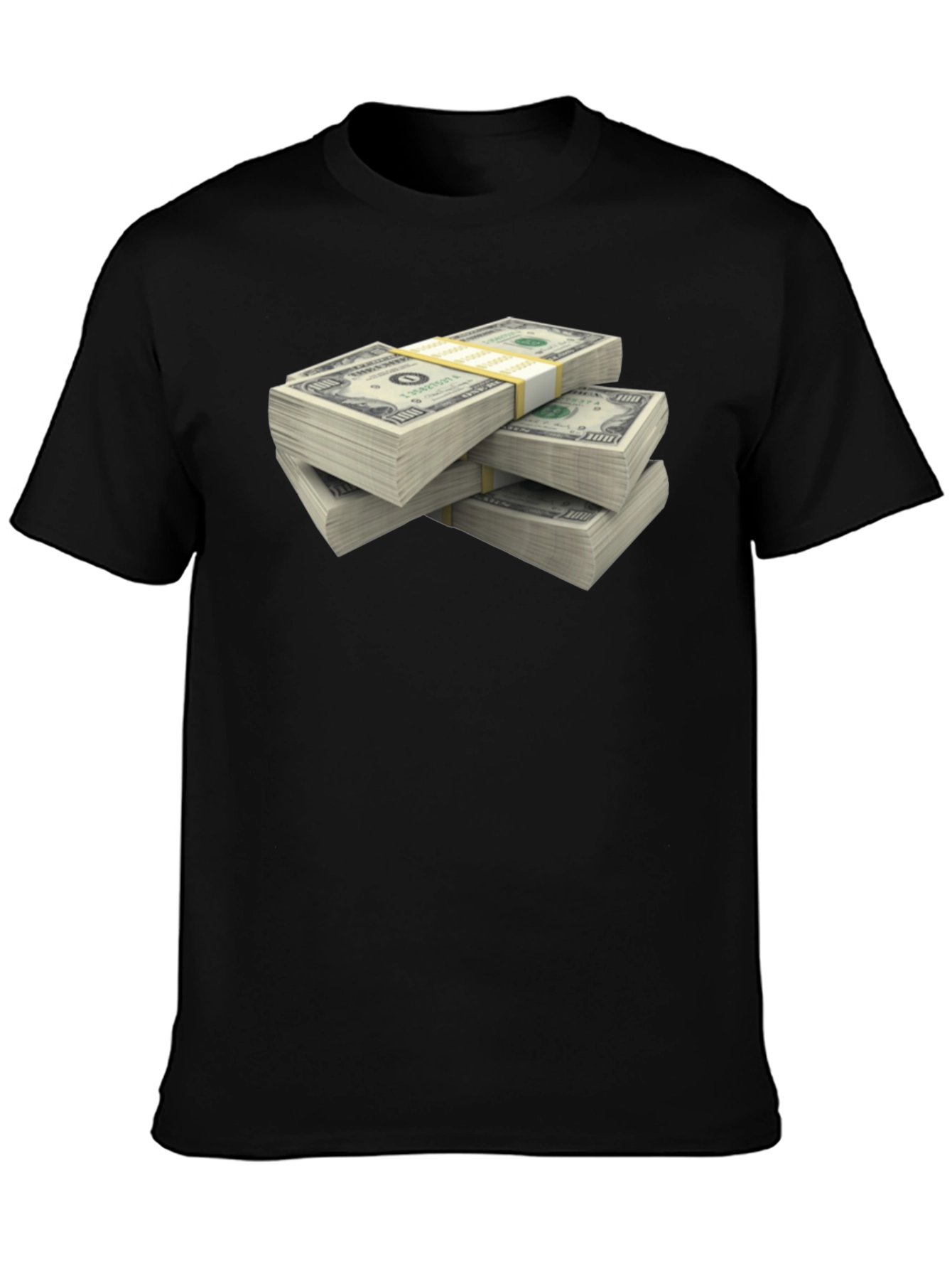 Black Money Stack Graphic T-Shirt - Black view 3