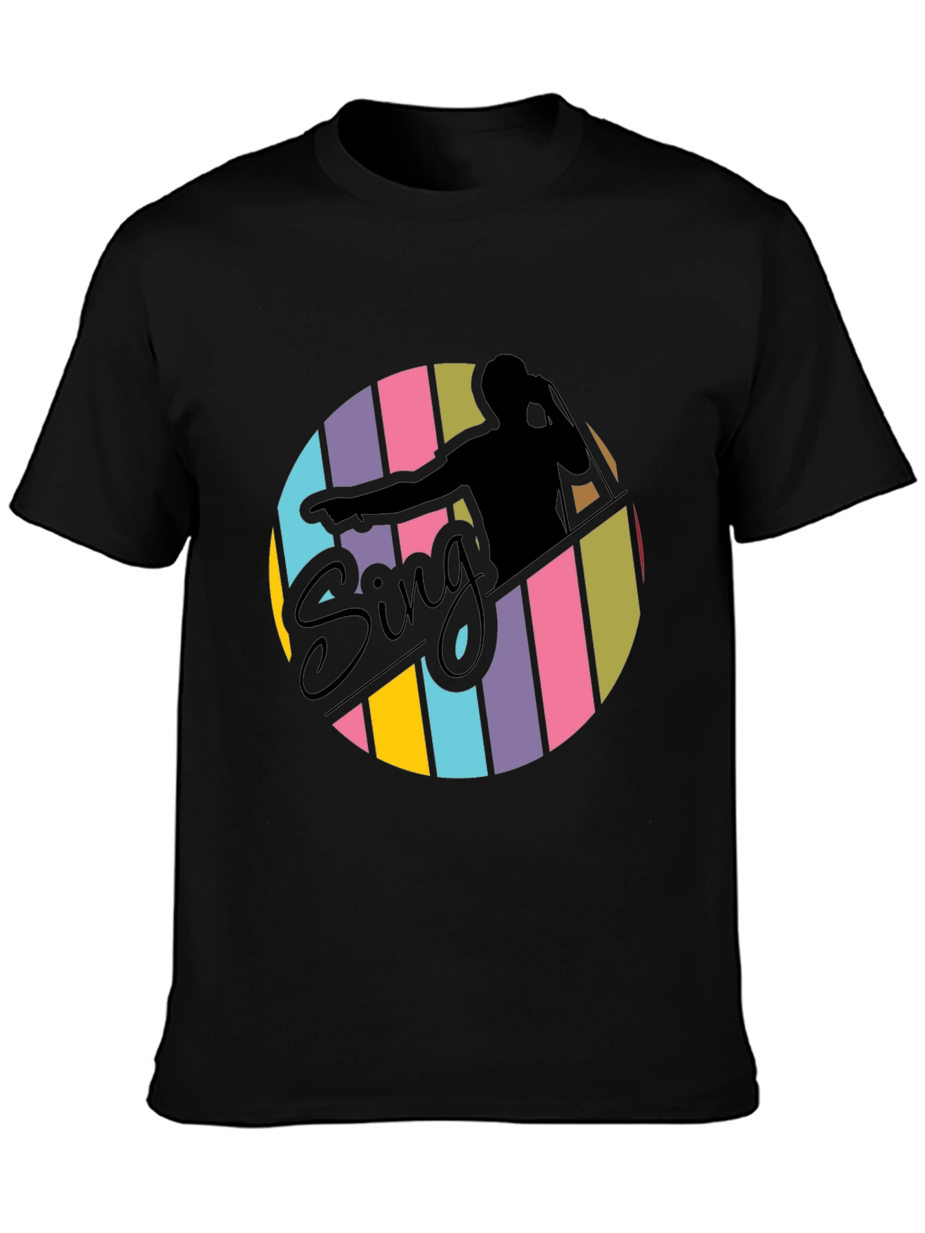 Black Retro Sing T-Shirt - Stylish Vocalist Tee view 3