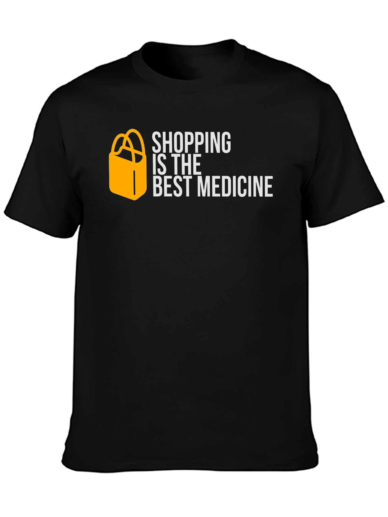 Black Shopping is the Best Medicine Graphic T-Shirt view 3