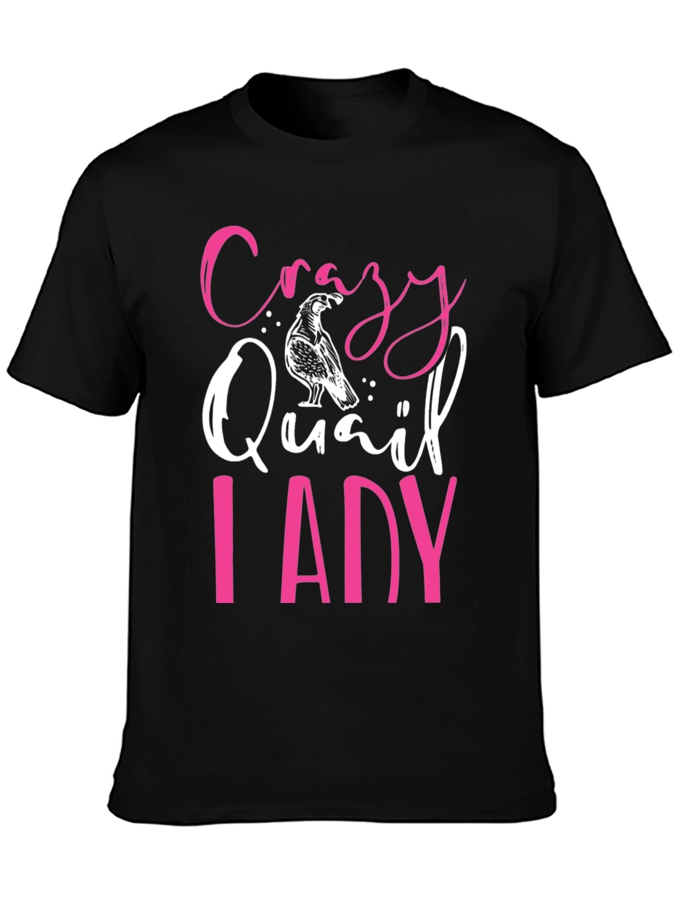 Black Crazy Quail Lady Graphic Tee - Black T-Shirt view 3