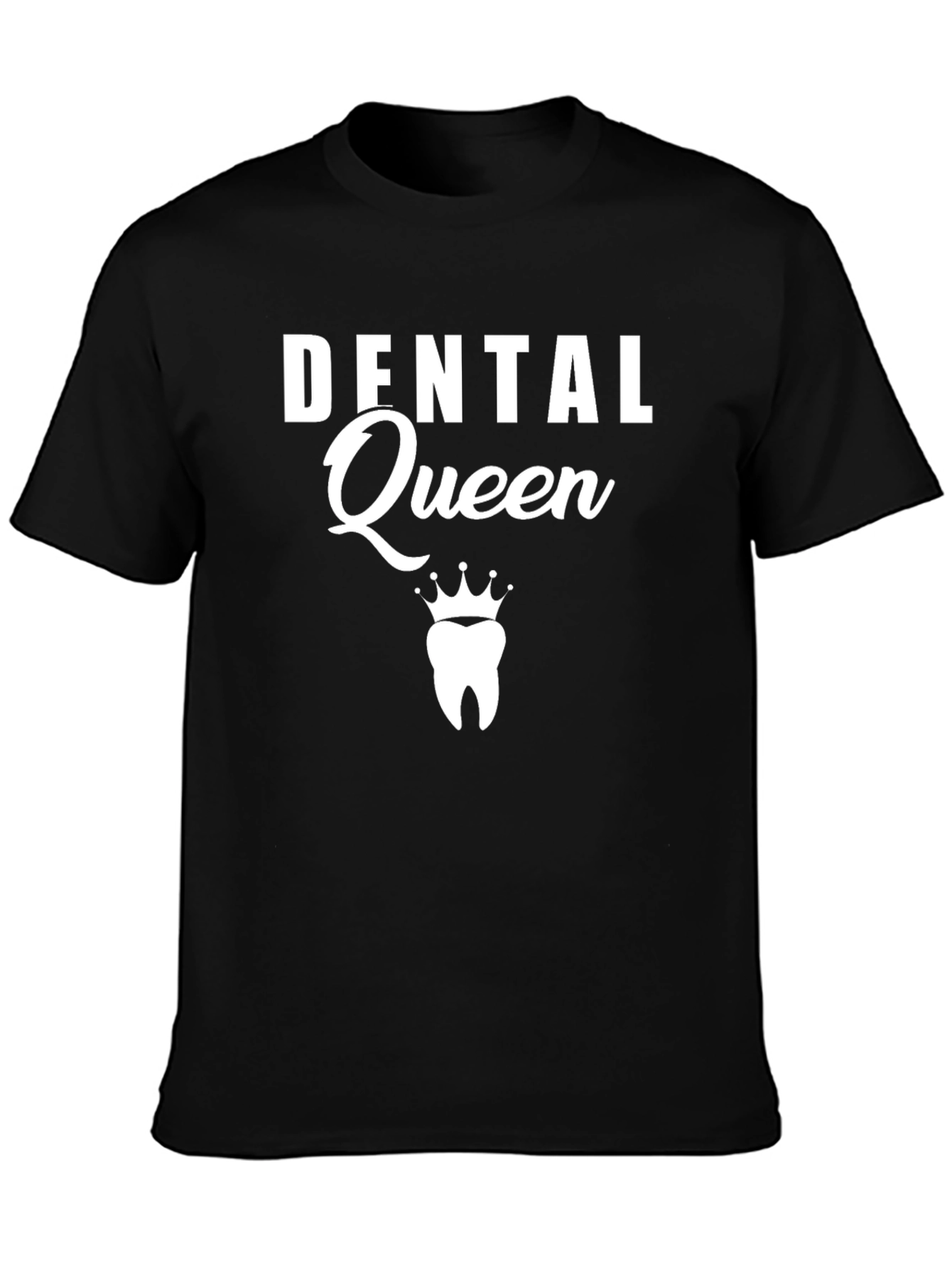 Black Dental Queen Graphic Tee - Black Cotton T-Shirt view 3