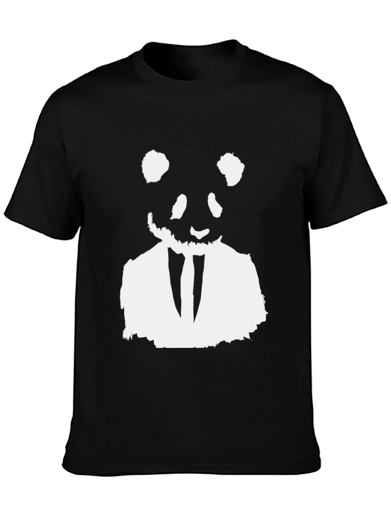 Black Panda Suit Graphic Tee - Black Cotton Blend view 3