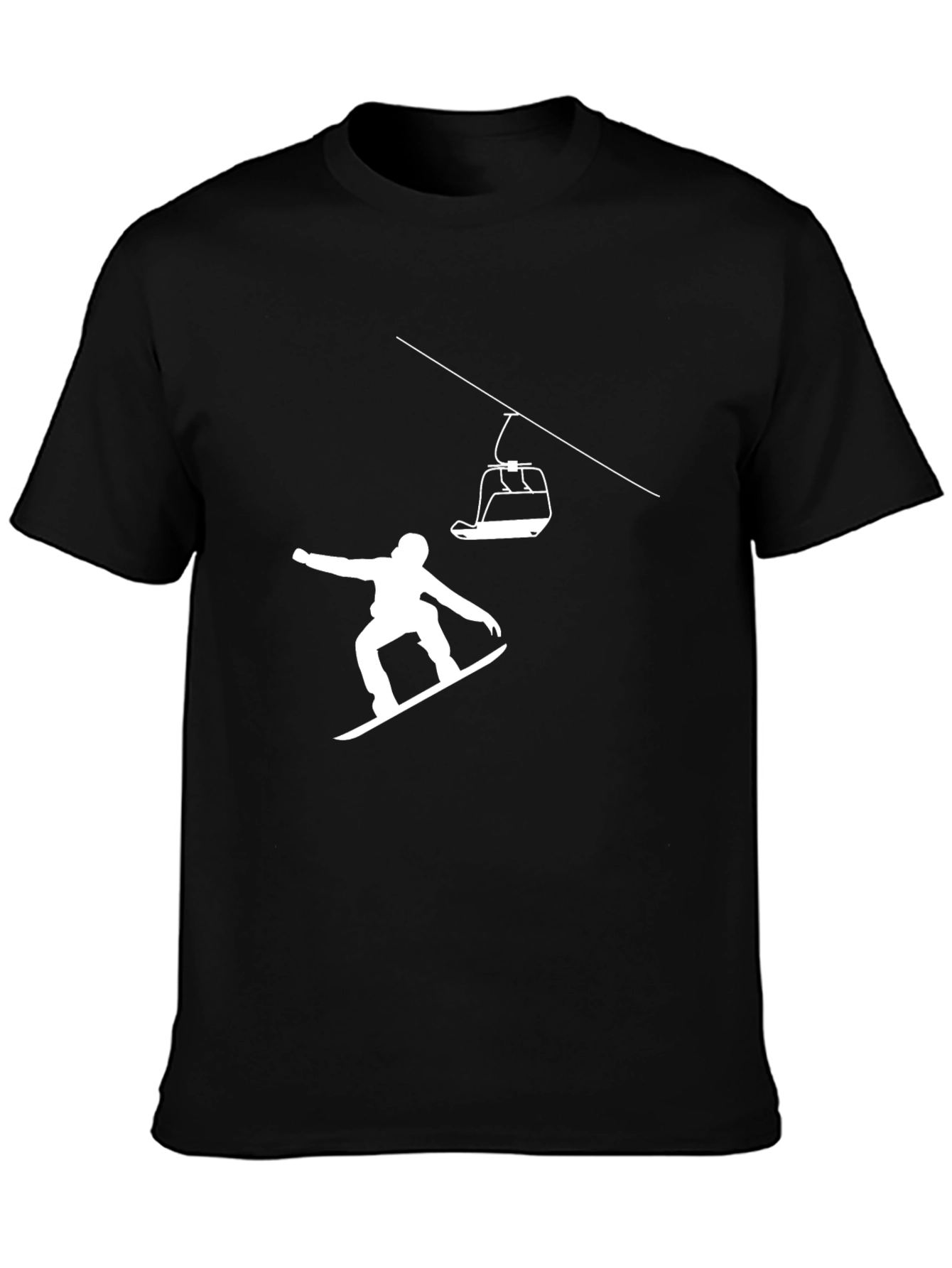 Black Snowboarder Graphic Tee - Black Cotton Blend view 3