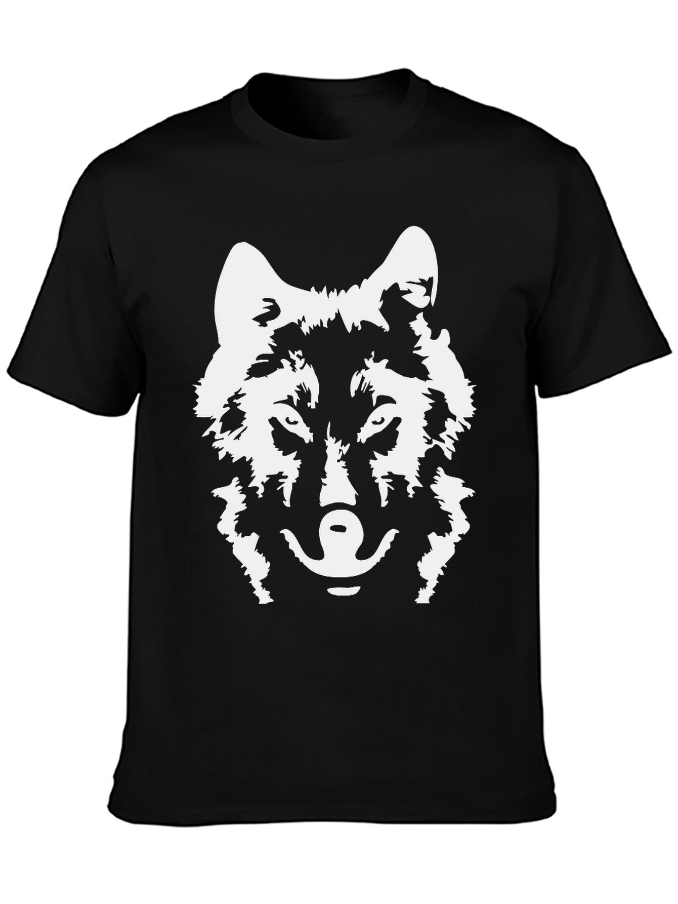Black Wolf Graphic Black T-Shirt view 3