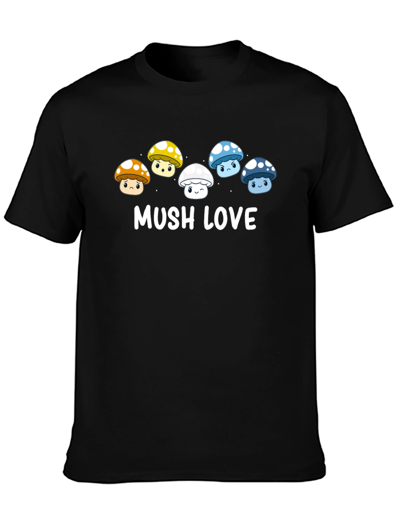 Black Mushroom Lover T-Shirt - 'MUSH LOVE' Graphic Tee view 3