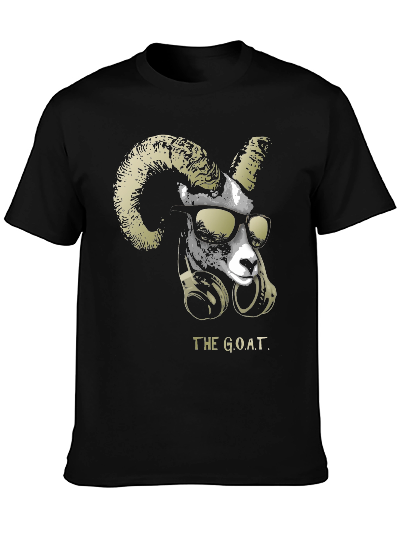 Black The G.O.A.T. Graphic Tee - Cool Ram with Headphones view 3