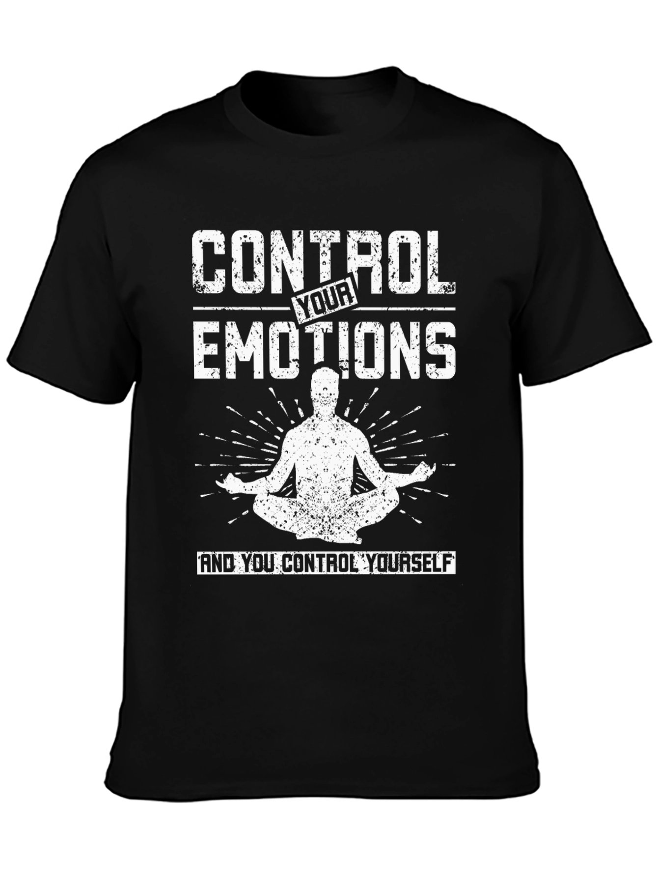 Black Control Your Emotions Graphic T-Shirt view 3