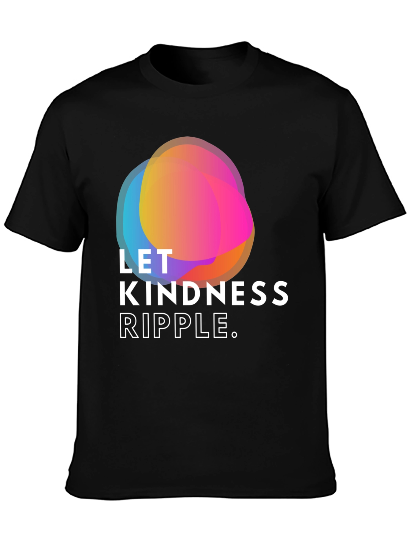 Black Kindness Ripple Graphic Tee - Soft Black Shirt view 3