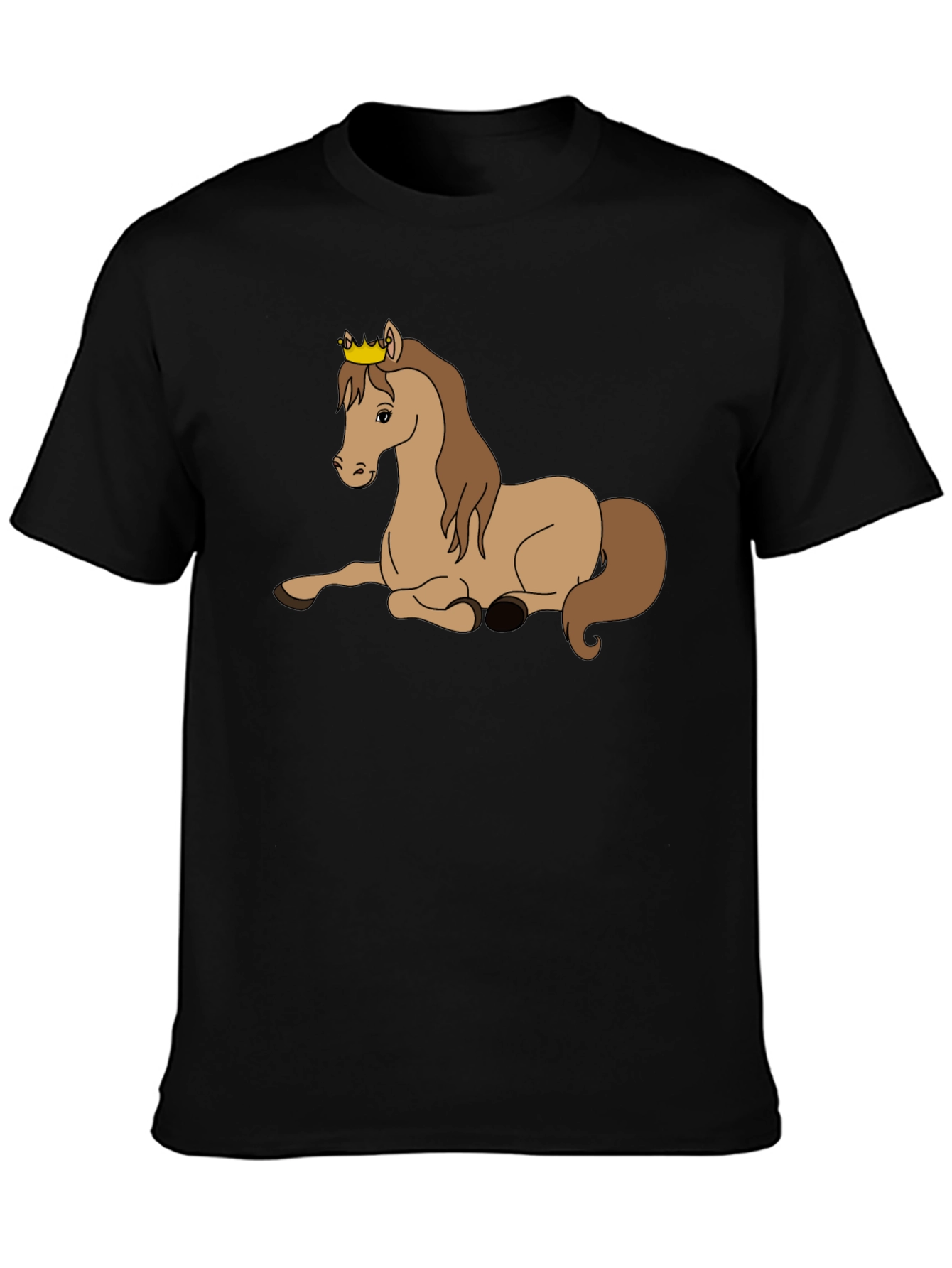 Black Horse with Crown Graphic T-Shirt view 3