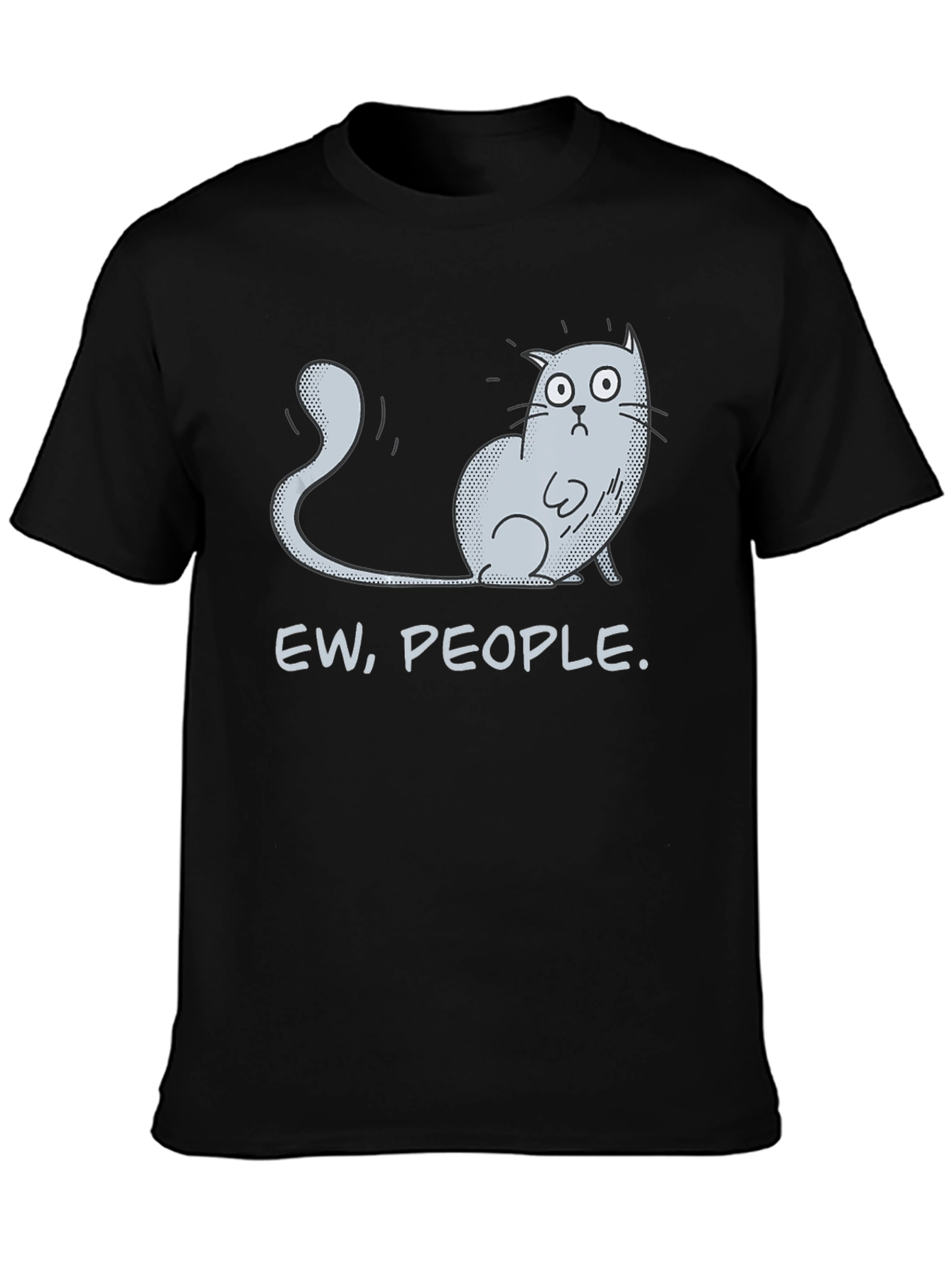 Black Ew People Cat Graphic Tee - Novelty T-Shirt view 3