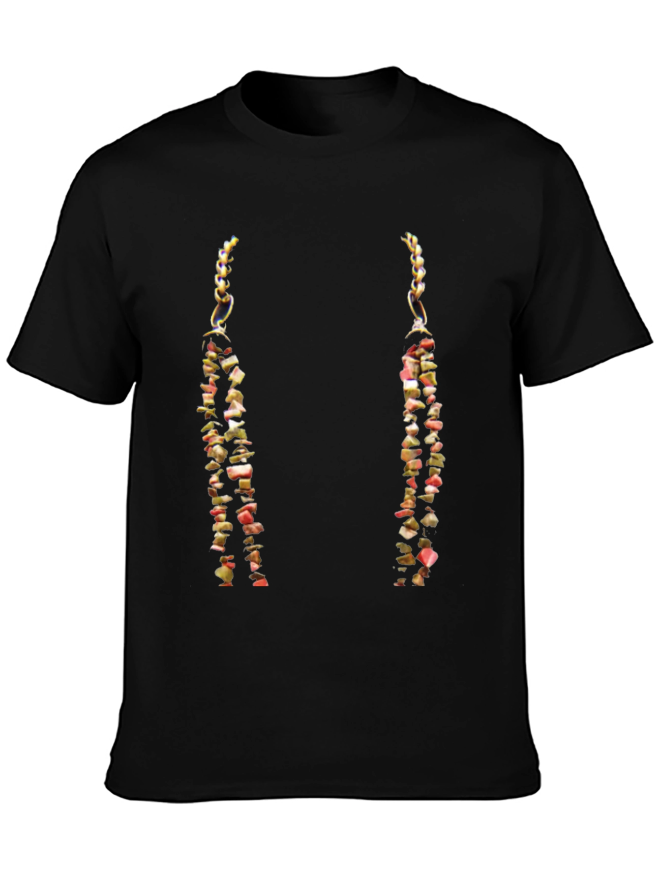 Black Unique Beaded Chain T-Shirt - Stylish Casual Wear view 3