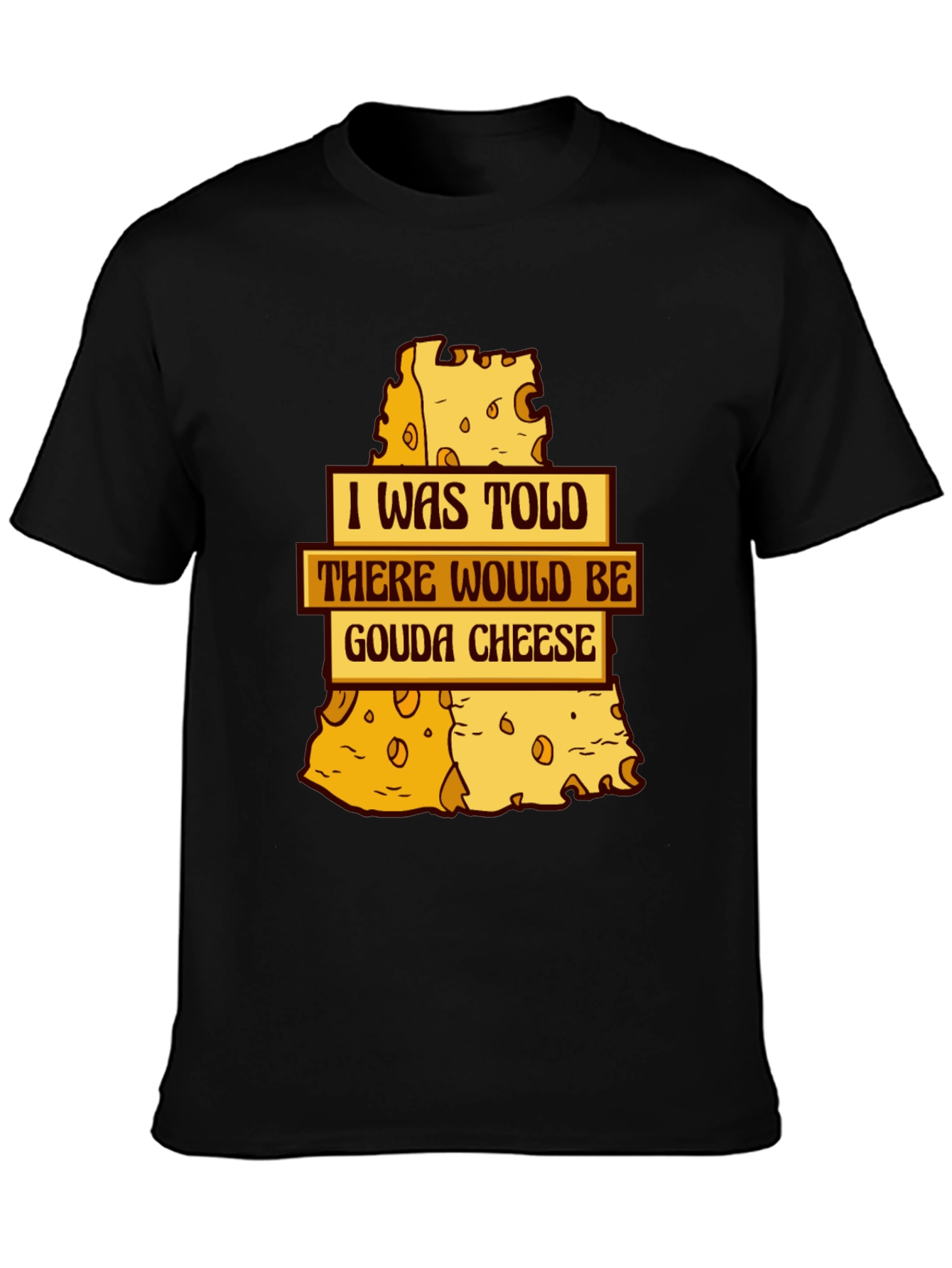 Black Gouda Cheese T-Shirt - Funny Foodie Tee view 3