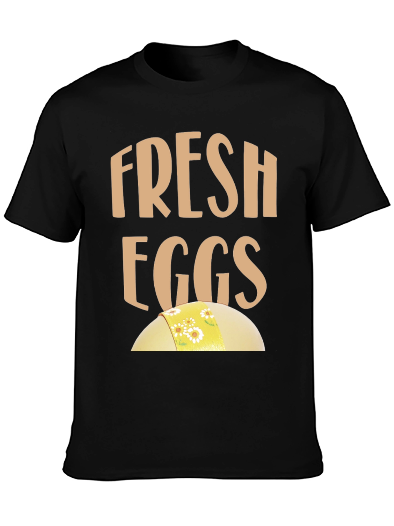 Black Fresh Eggs Funny T-Shirt view 3