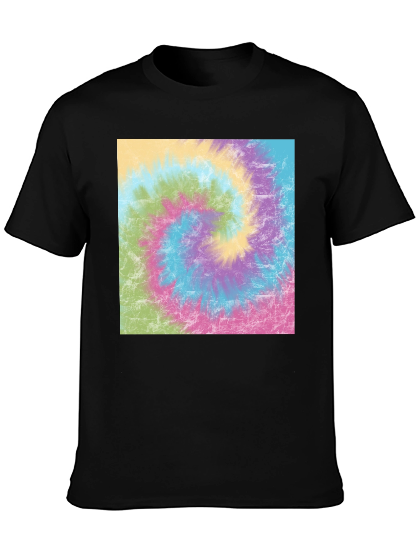 Black Tie Dye Swirl Graphic Tee - Casual Comfort view 3