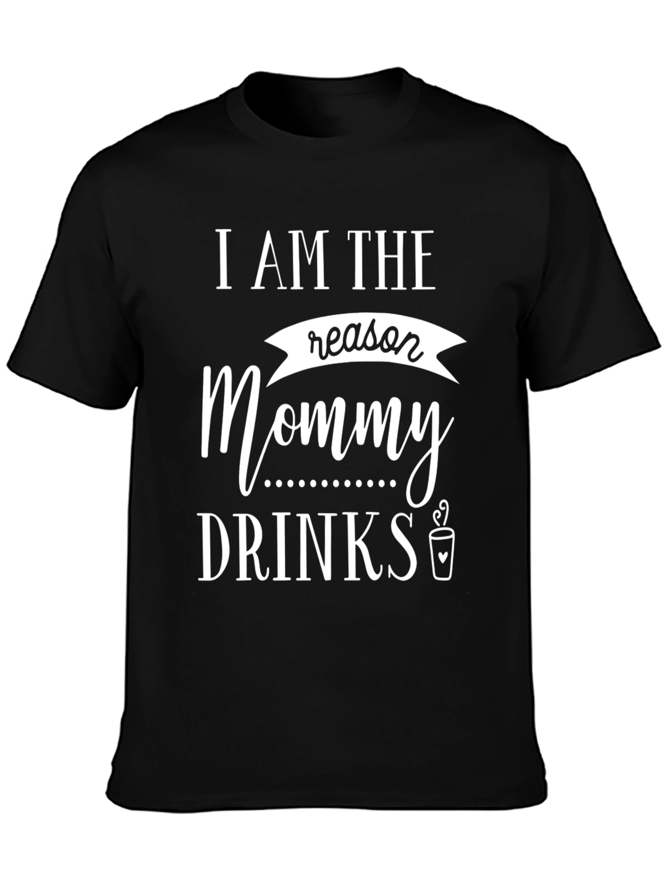 Black Funny "Mommy Drinks" Graphic Tee view 3