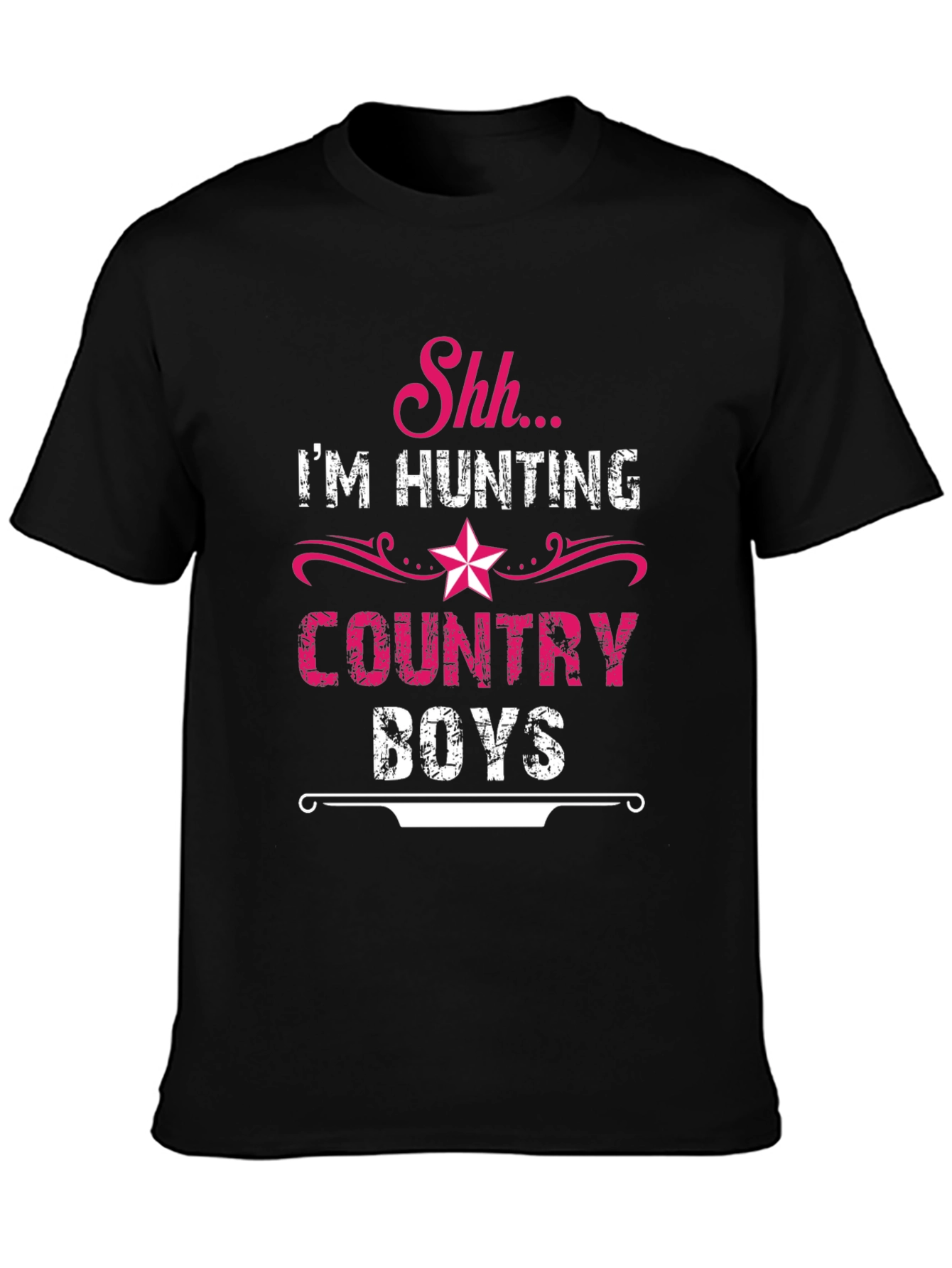 Black Shh I'm Hunting Country Boys Black T-Shirt view 3