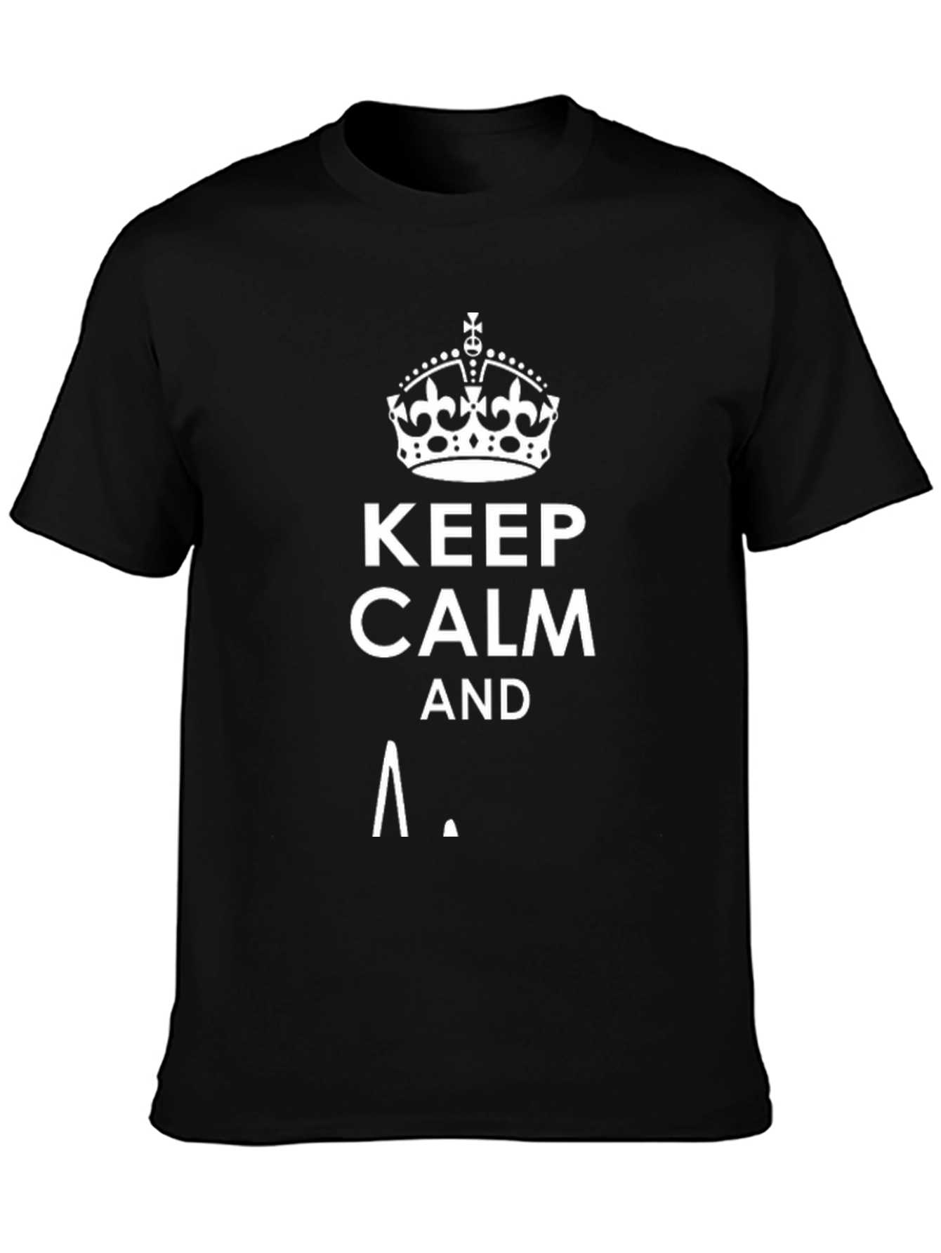 Black Keep Calm T-Shirt | Novelty Graphic Tee view 3