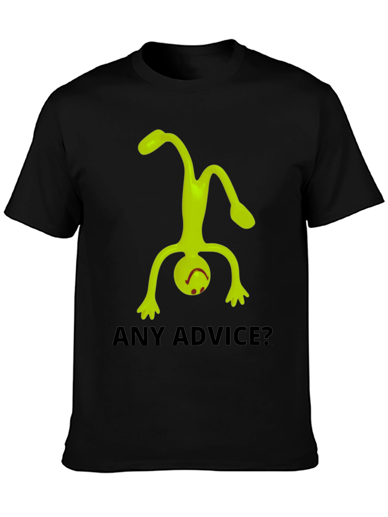 Black Any Advice? Funny Graphic Tee view 3