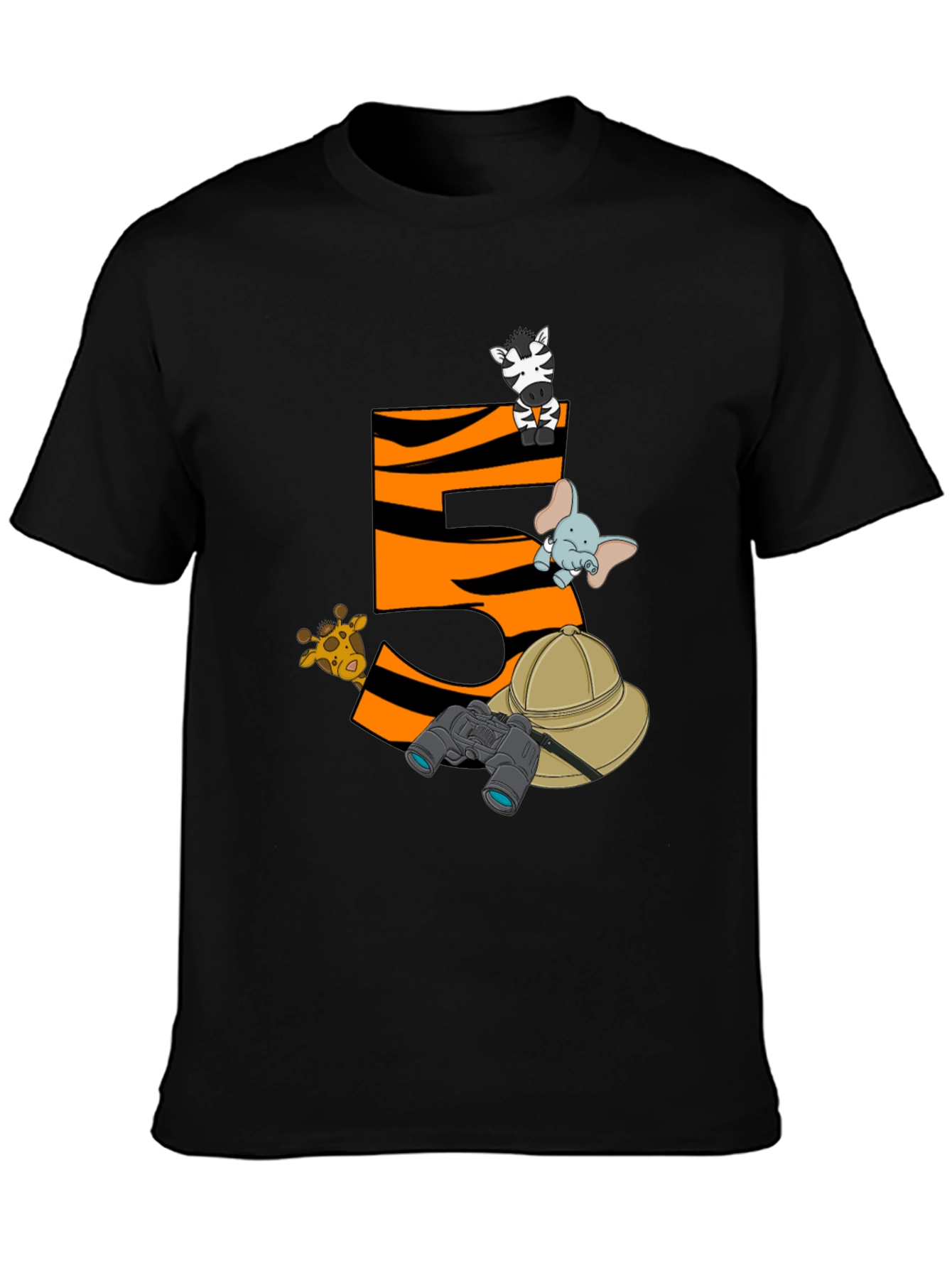 Black Safari Animal Birthday T-Shirt - 5 view 3