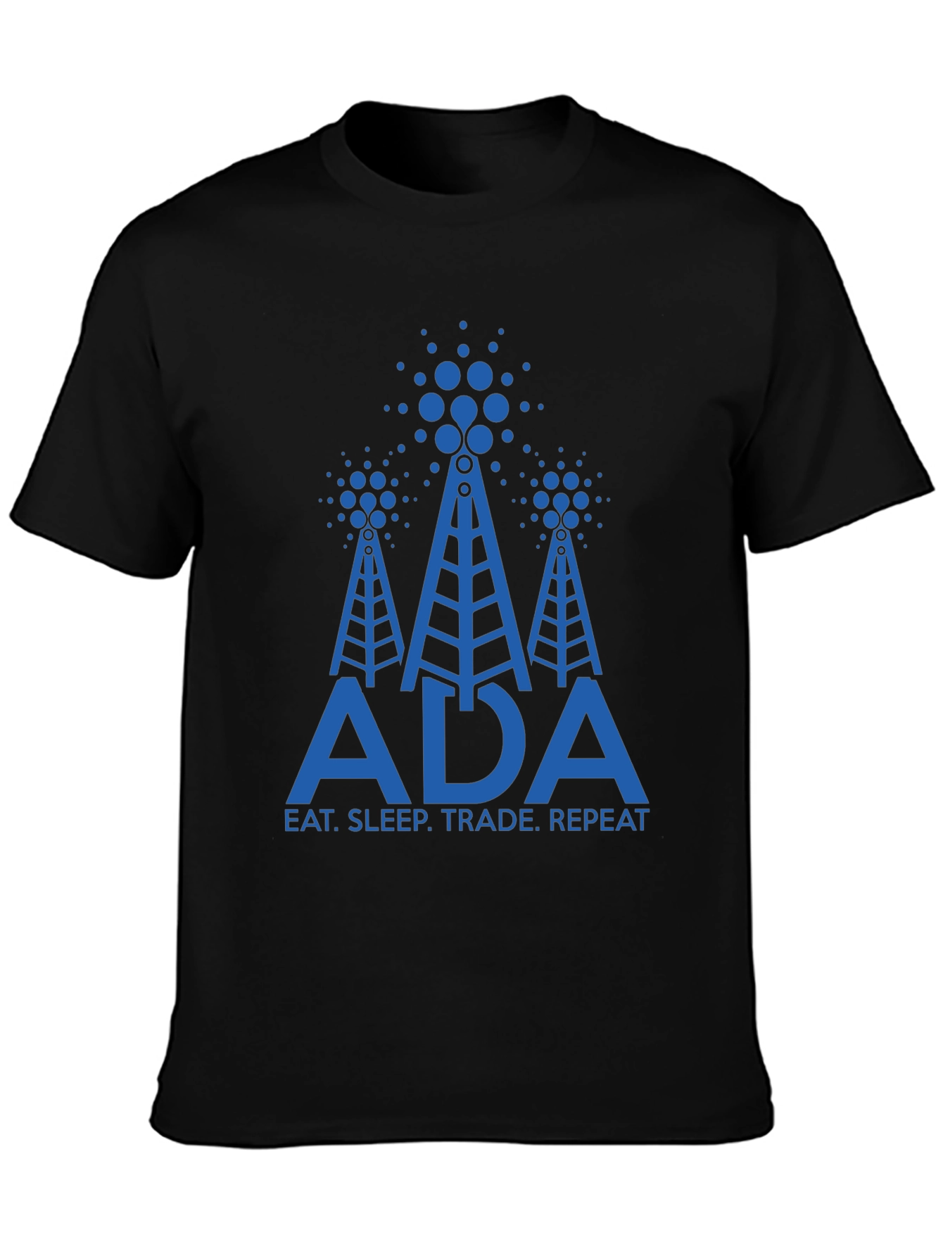 Black ADA Cryptocurrency Black T-Shirt view 3