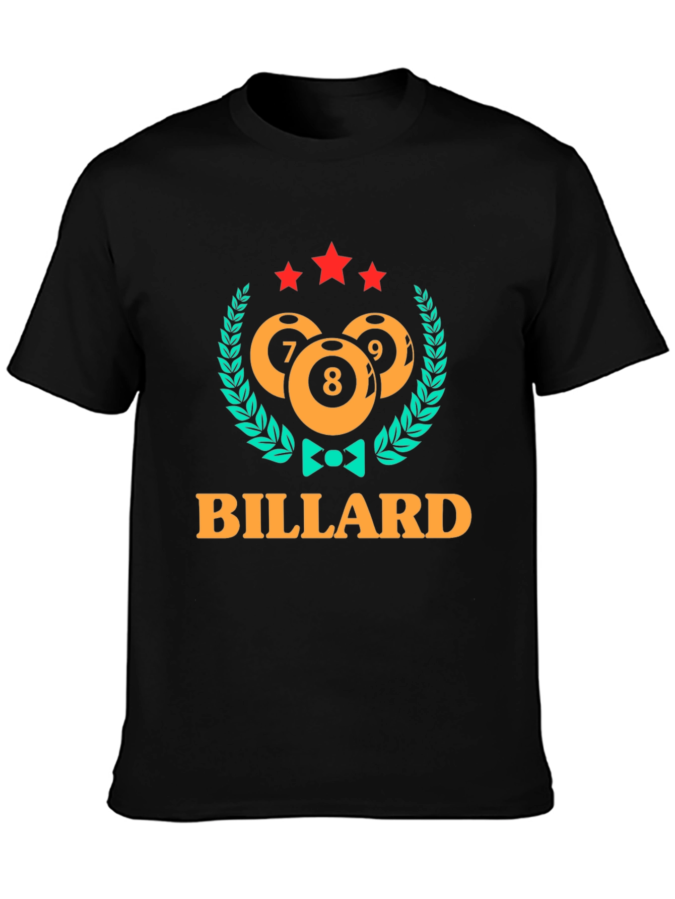 Black Billiard Ball Graphic Tee - Black Cotton Blend view 3