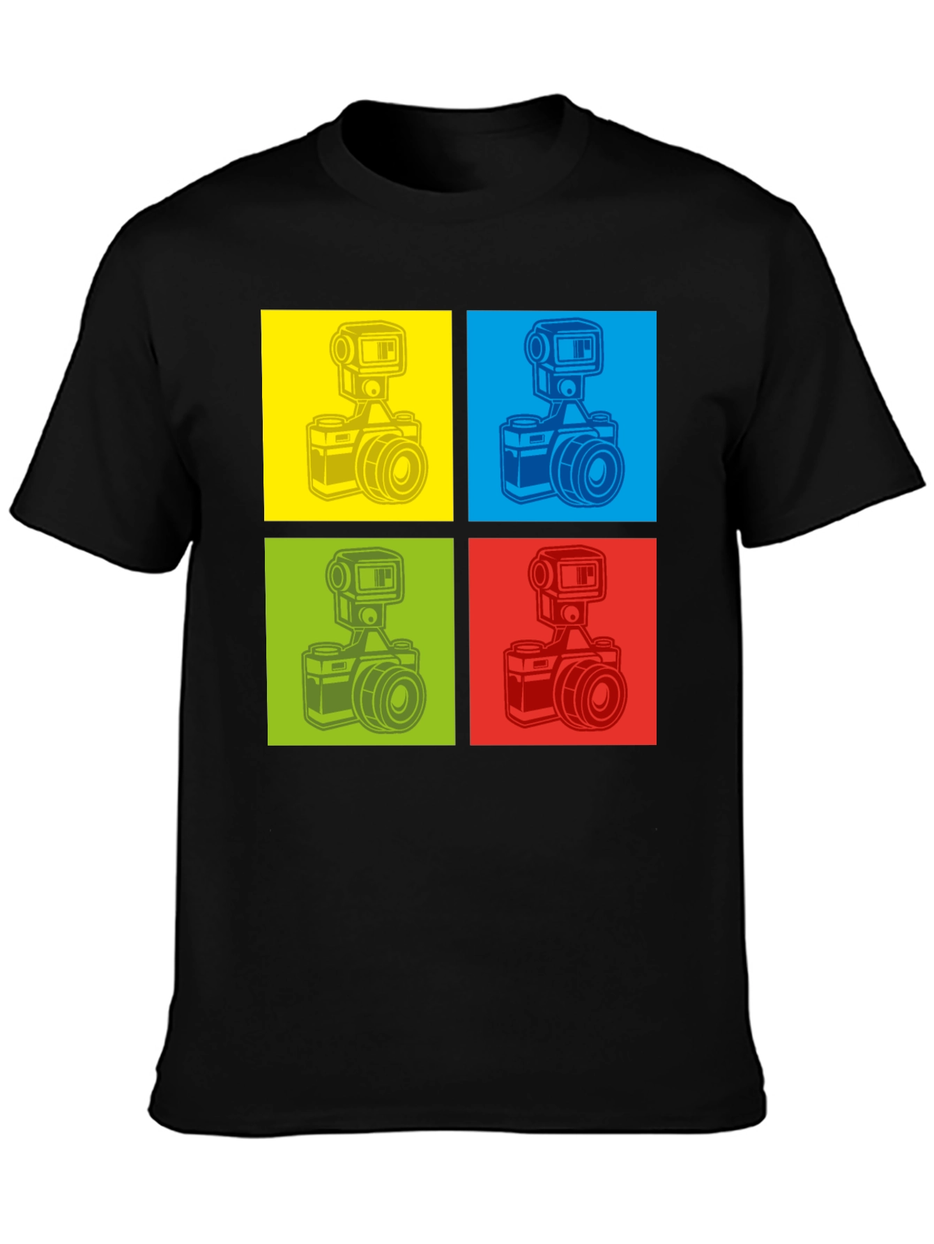 Black Retro Camera Graphic T-Shirt - Pop Art Design view 3