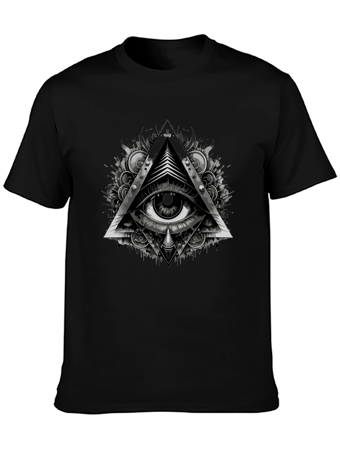 Black All Seeing Eye Graphic Tee view 3