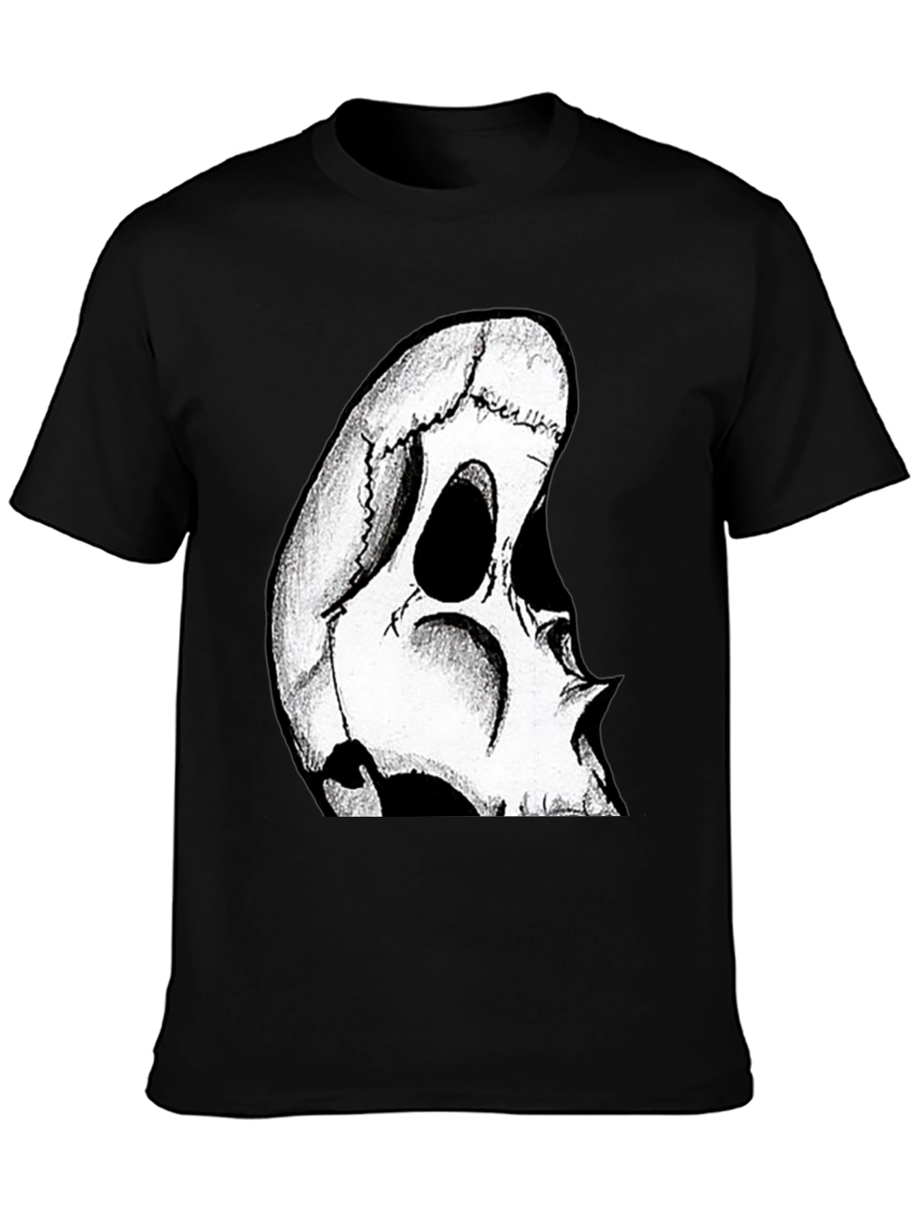 Black Skull Graphic Tee - Men's Black T-Shirt view 3