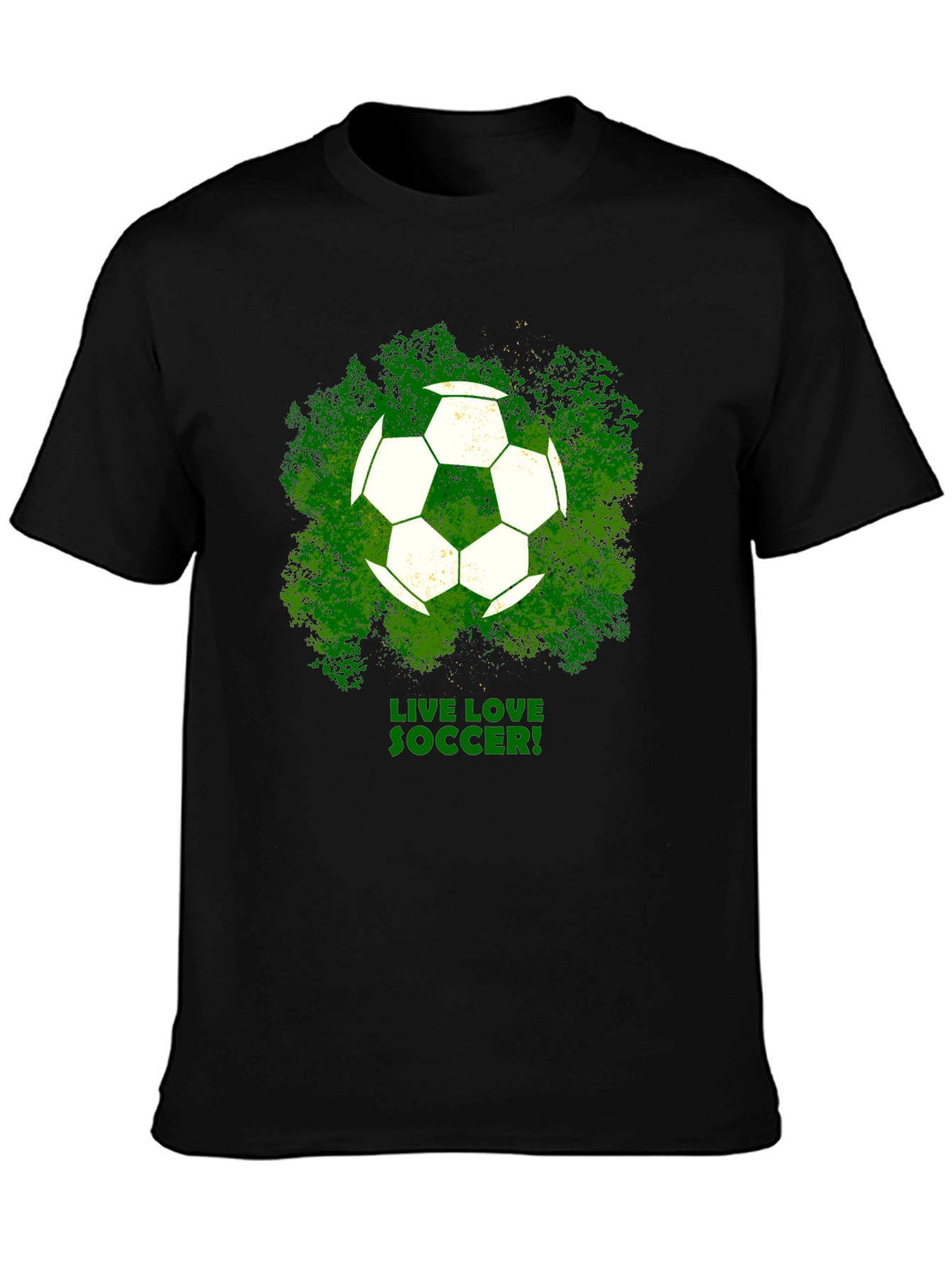Black Live Love Soccer Graphic T-Shirt view 3