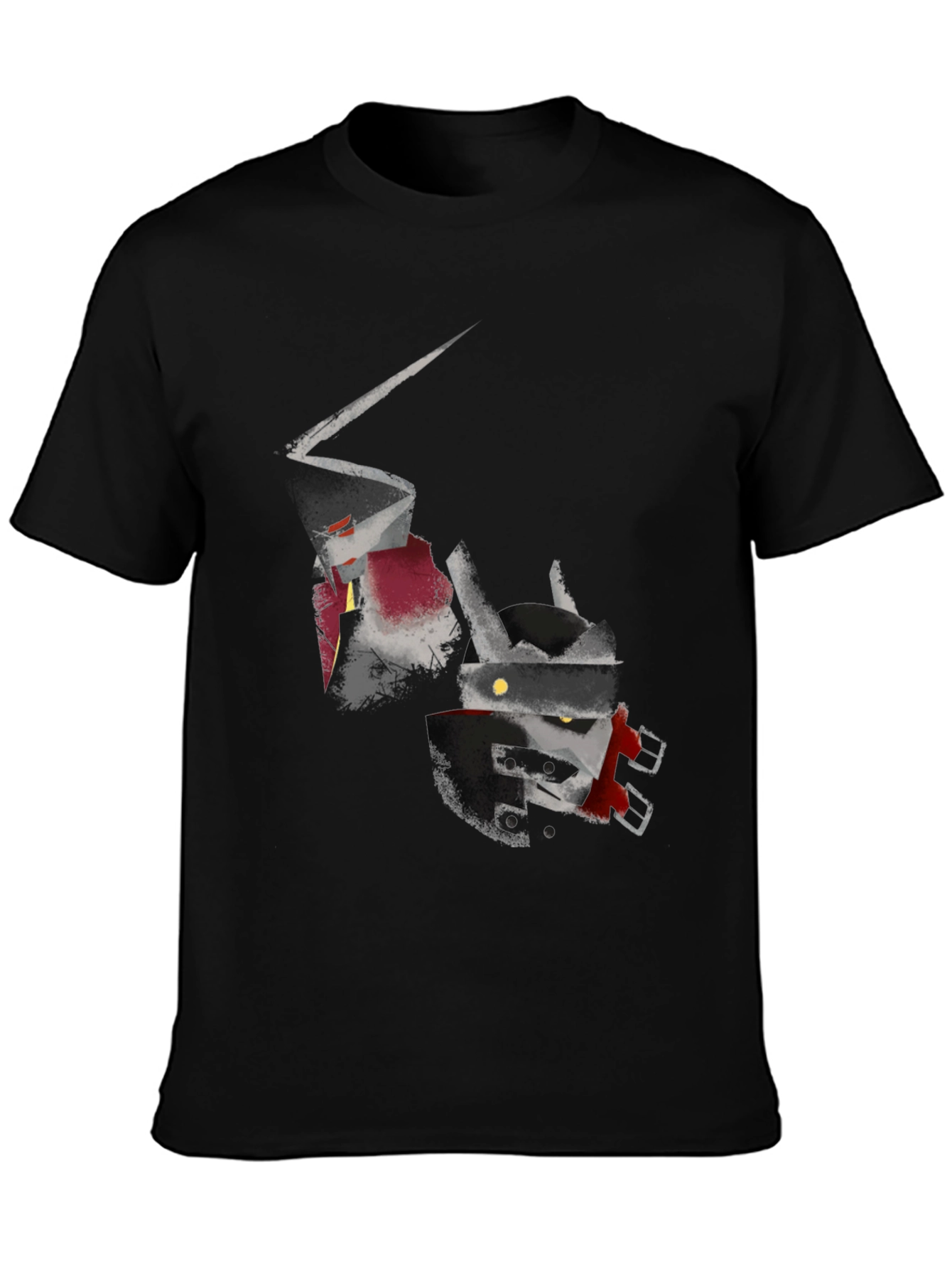 Black Abstract Robot Graphic T-Shirt view 3