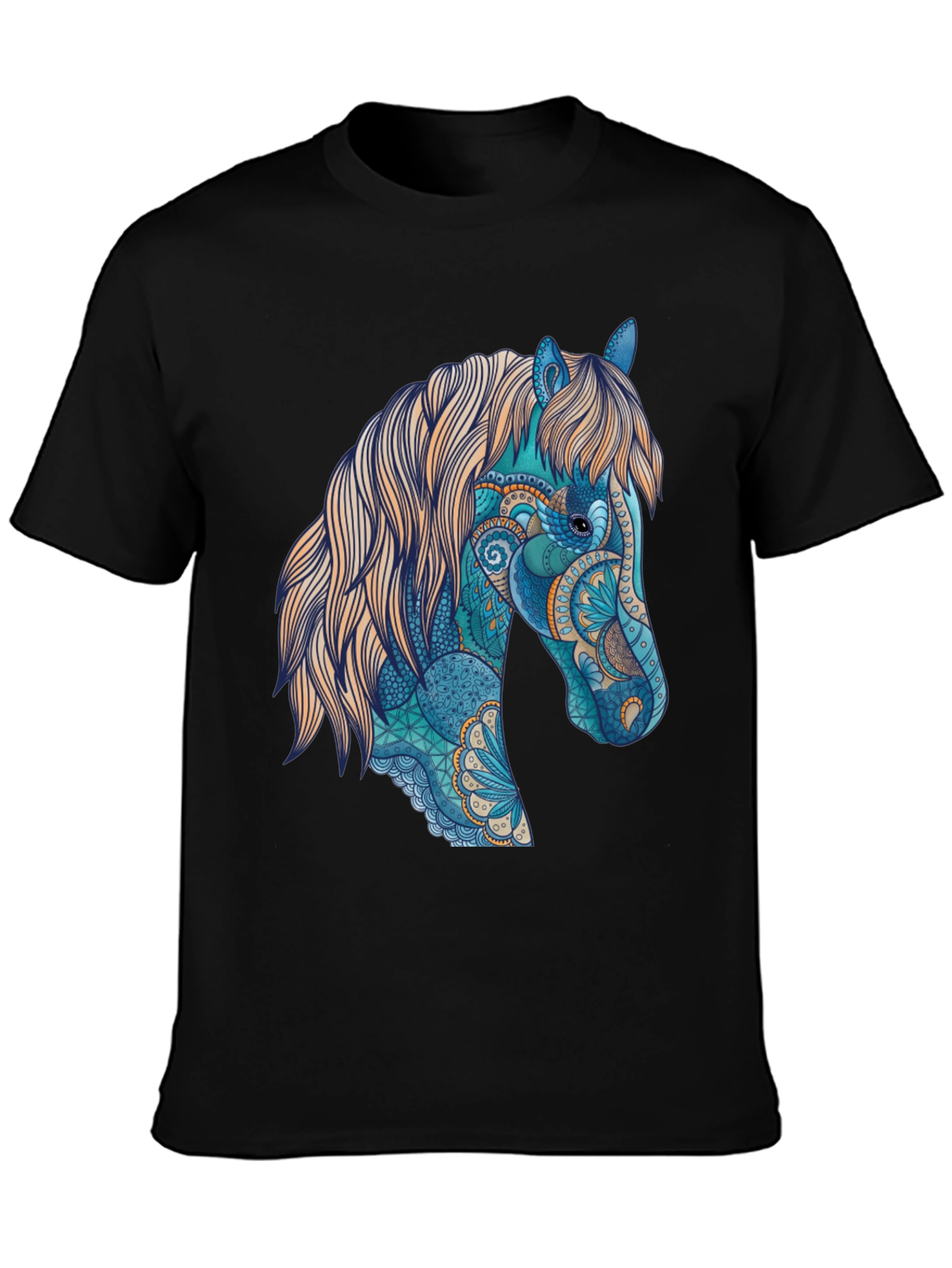 Black Horse Art Graphic T-Shirt - Unique Design view 3