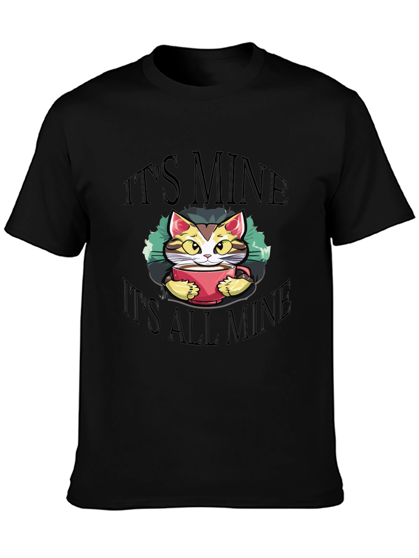 Black It's Mine T-Shirt - Cat Lover Tee view 3